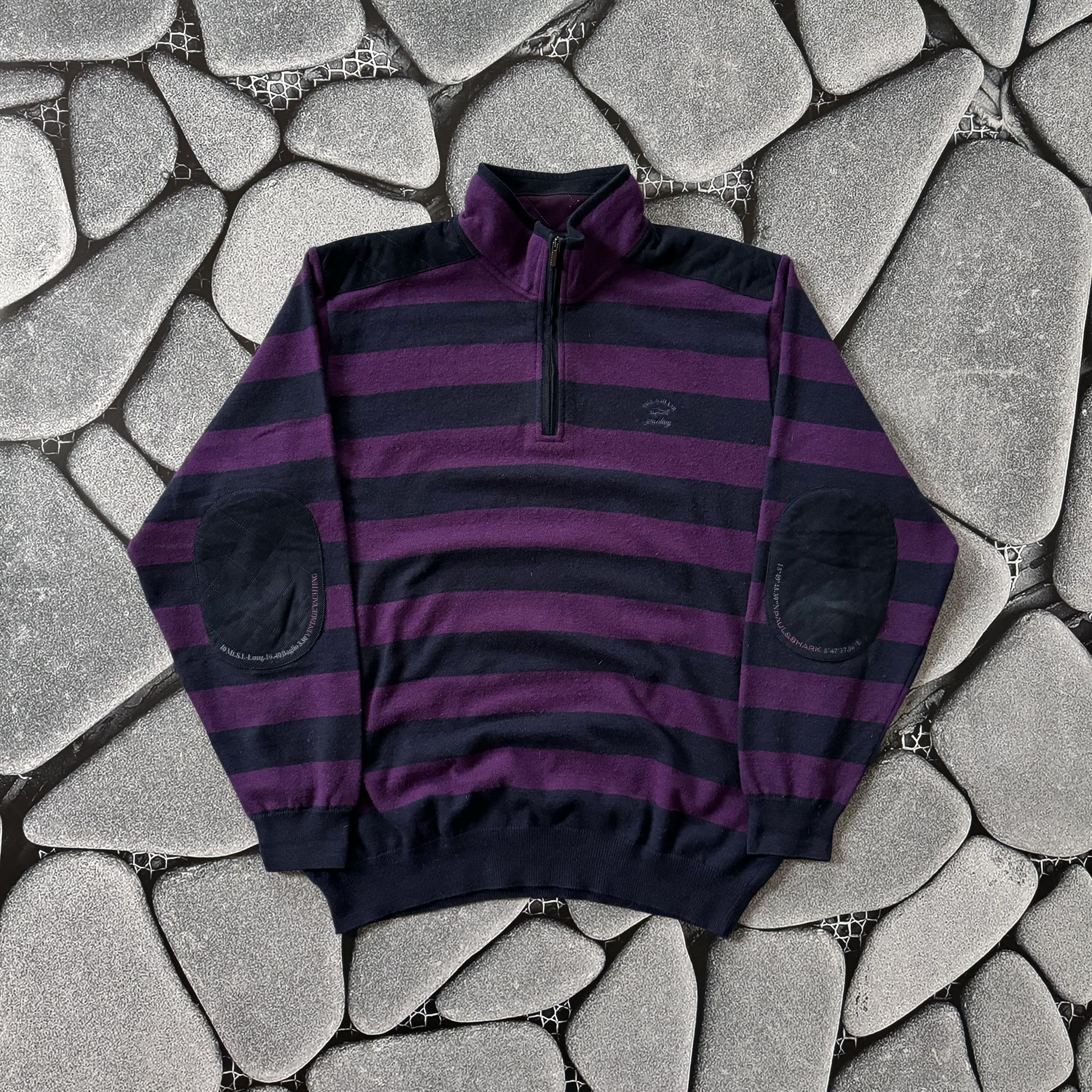 Paul & Shark PAUL & SHARK YACHTING VINTAGE WOOL STRIPES SWEATER 1/4 ZIP Size US XL / EU 56 / 4 - 1 Thumbnail