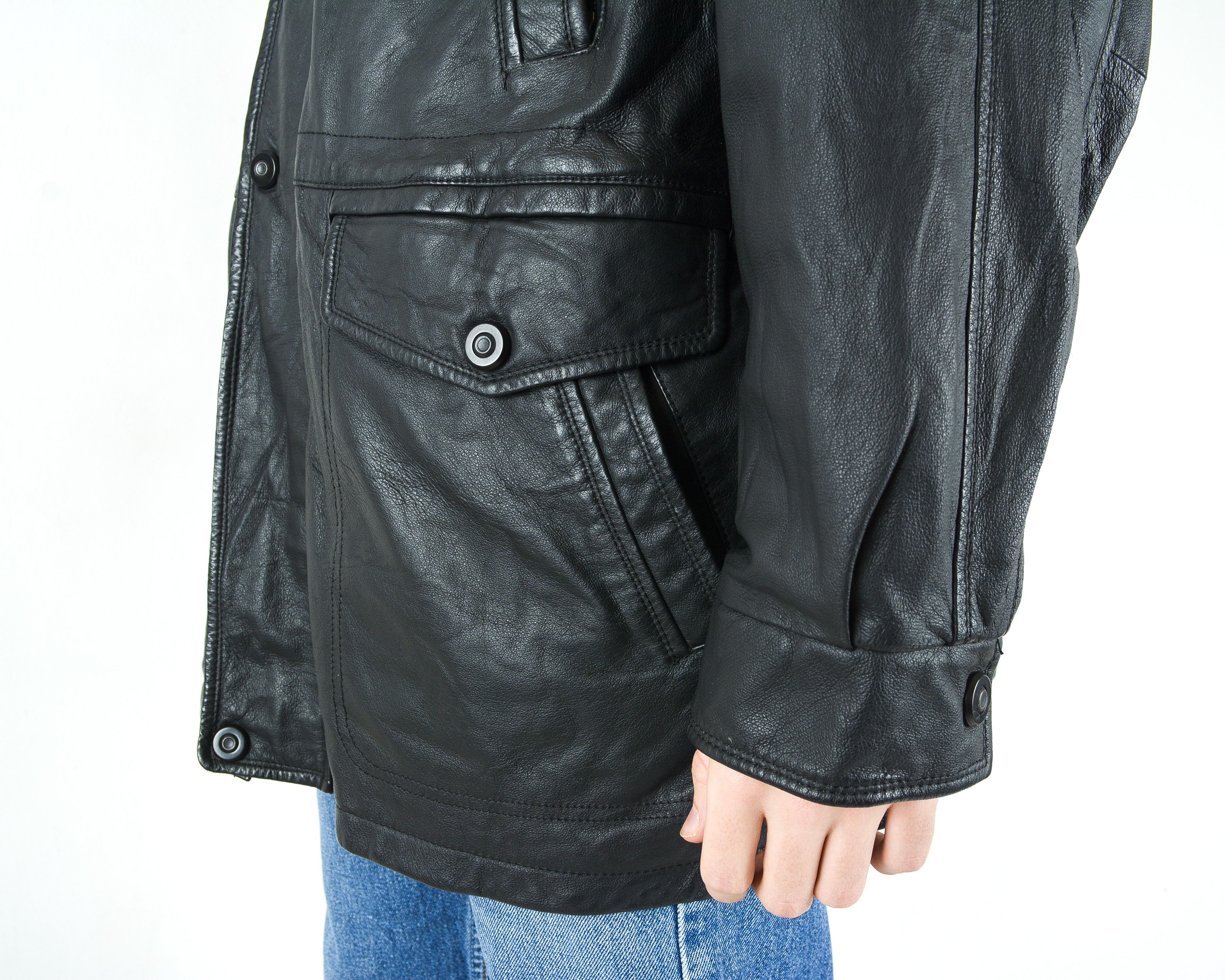 Vintage Canda Uk 48 Us Leather Over Coat Jacket Grunge 3XL Outdoors Size US XXL / EU 58 / 5 - 4 Thumbnail