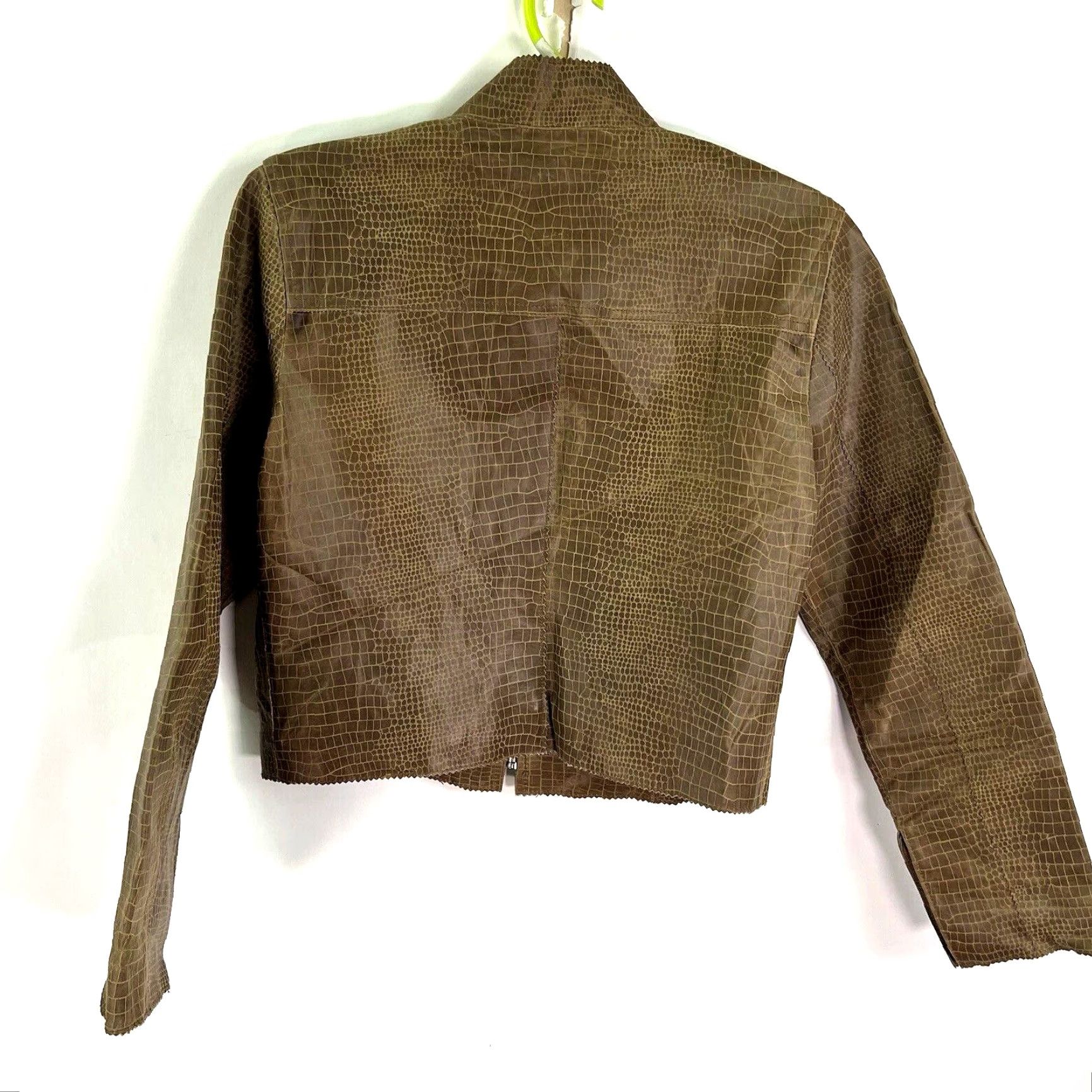 Vintage Hugo Buscati Reptile Snake Print Leather Jacket Womens Small Brown Leather Jacket Womens Small Brown Size S / US 4 / IT 40 - 7 Thumbnail