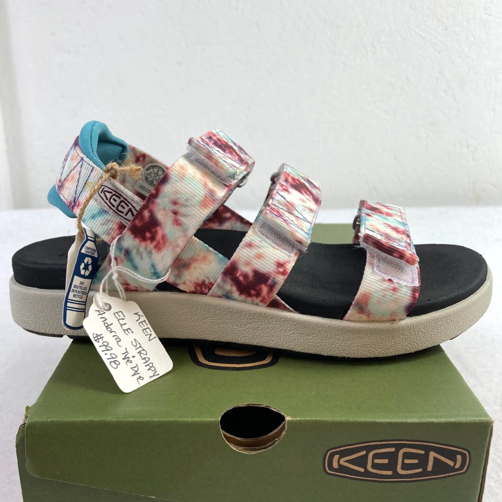 KEEN KEEN Elle Strappy Sandals Women's 6 Andorra Tie Dye Backstrap Casual Travel Sandal Size US 4 / IT 34 - 3 Thumbnail