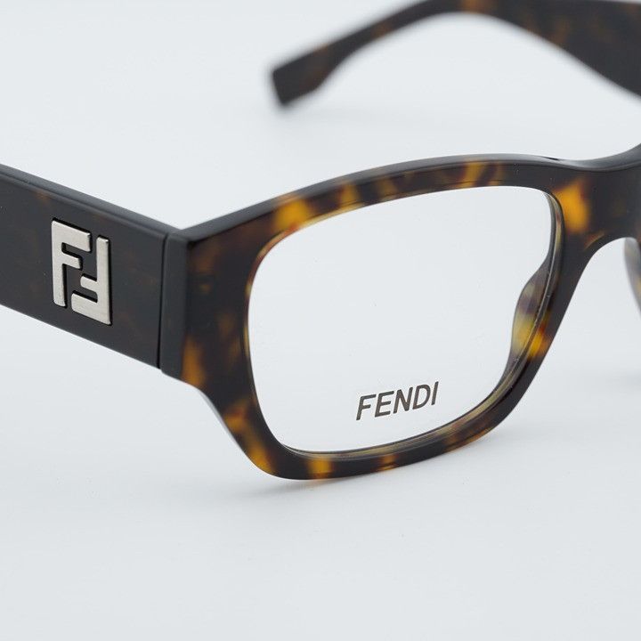 Fendi Fendi FE50123I 052 Eyeglasses Havana 53mm Square Frame Size ONE SIZE - 5 Thumbnail