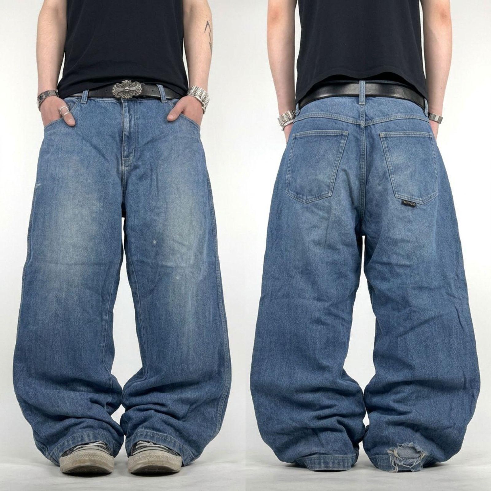 Fubu × JNCO × Vintage Vintage fubu y2k grunge baggy wide leg faded archive jeans Size US 42 / EU 58 - 1 Thumbnail