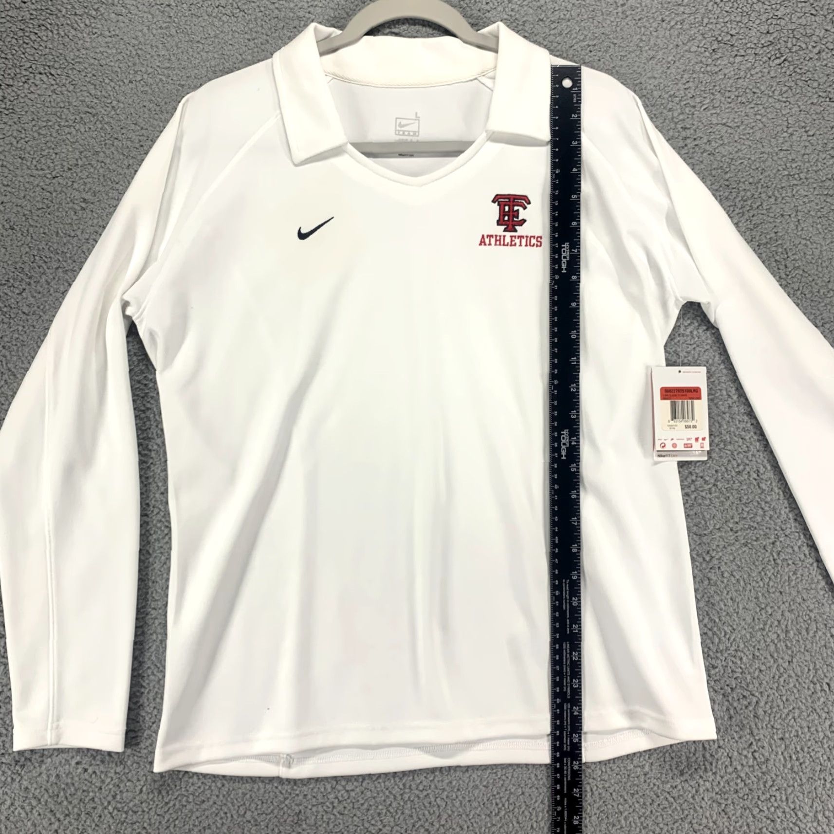 Nike Nike Shirt Womens Large White Long Sleeve Performance Pullover Swoosh Size L / US 10 / IT 46 - 7 Thumbnail