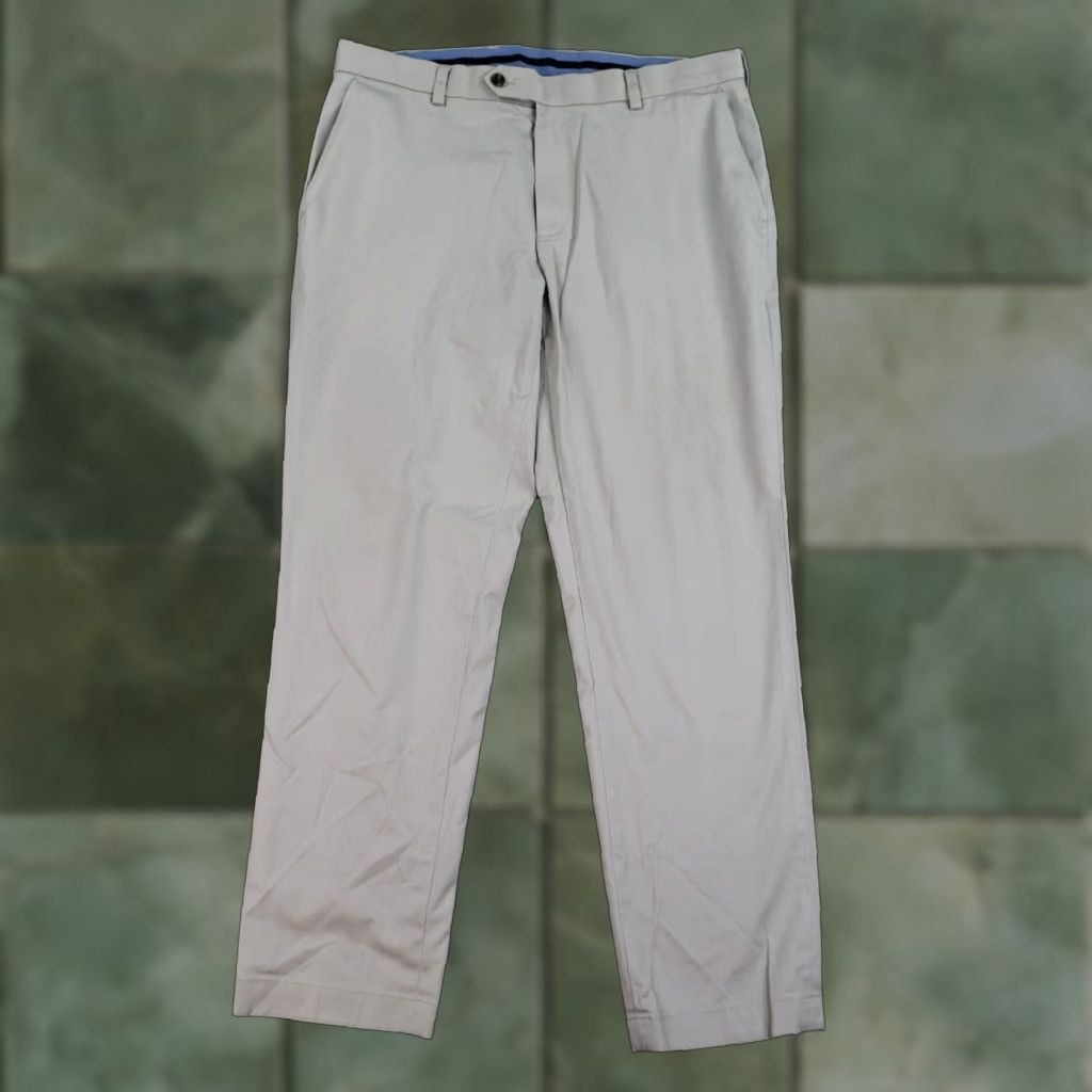Brooks Brothers Brooks Brothers Mens Chino Pants Beige Stretch Milano Fit Straight Leg 35x30 Size US 35 - 1 Thumbnail