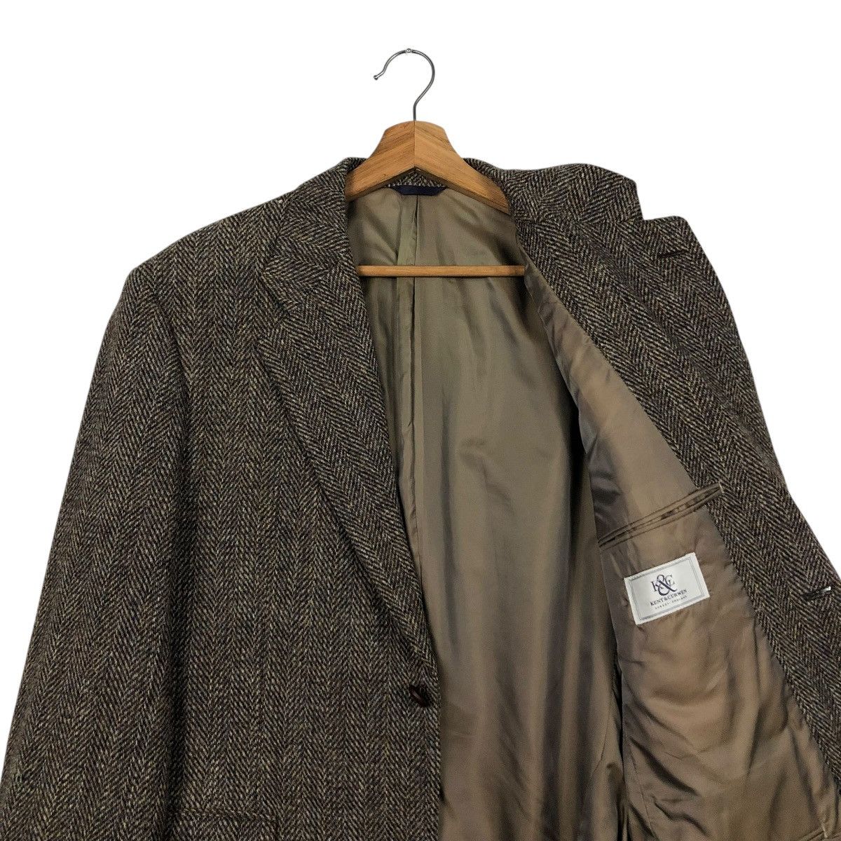 Harris Tweed 🔥VINTAGE WOOL HERRINGBONE JACKET HARRIS TWEED DOUBLE BREAST Size US M / EU 48-50 / 2 - 14 Thumbnail