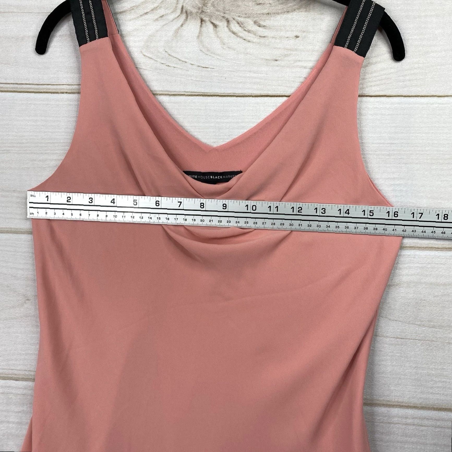 White House Black Market White House Black Market Blouse S Peach Studded Shoulder Sleeveless Draped Boho Size S / US 4 / IT 40 - 5 Thumbnail