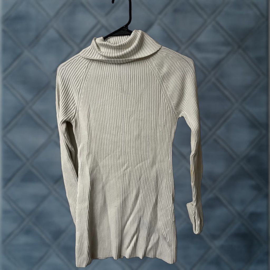 White House Black Market White House Black Market Sweater Turtleneck White Medium Womens Pullover Knit Stretch Vintage? Size M / US 6-8 / IT 42-44 - 1 Thumbnail