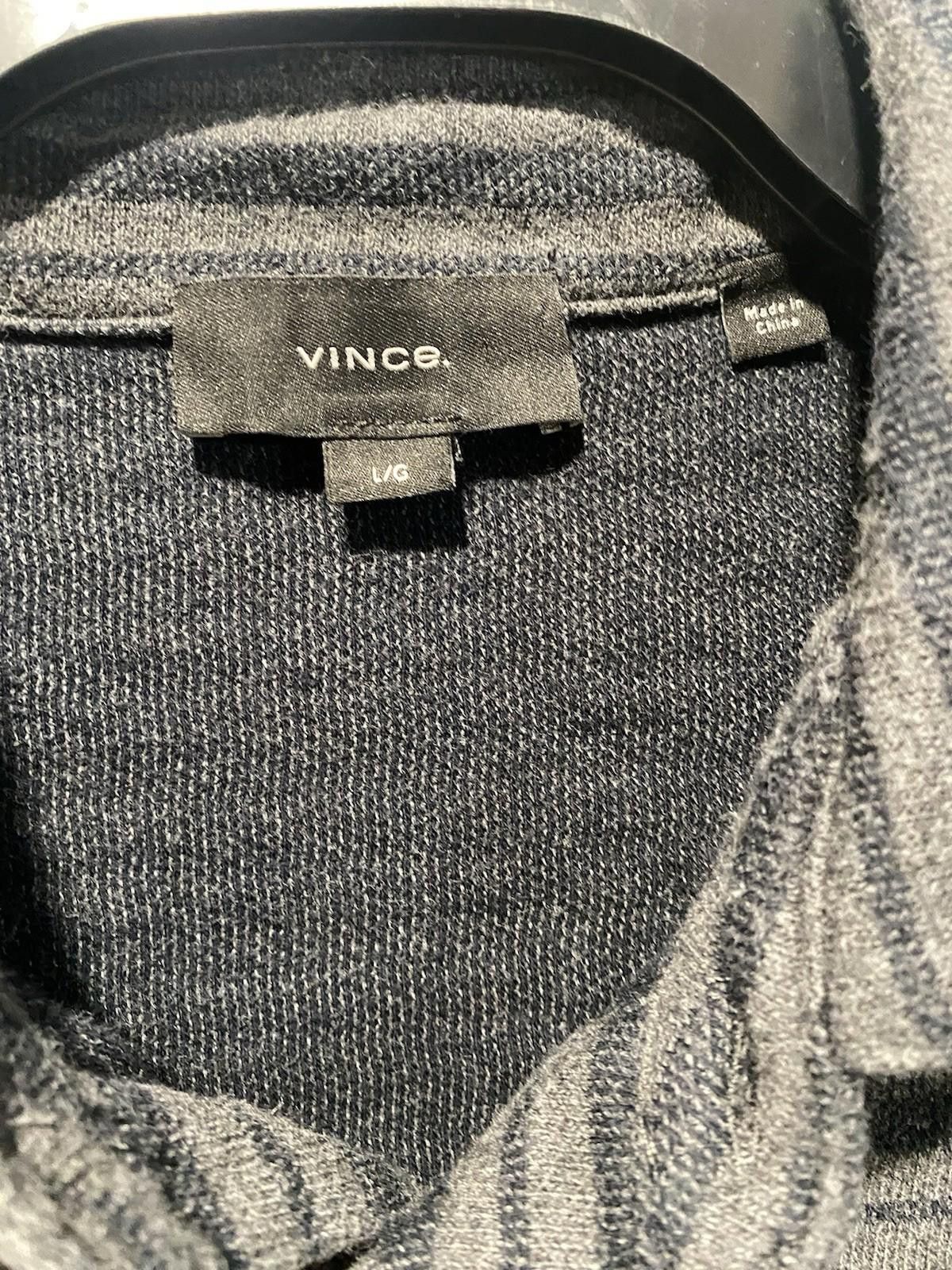 Vince VINCE MENS LIGHTWEIGHT STRIPED Sweater SIZE L Grey Cotton Size US L / EU 52-54 / 3 - 3 Thumbnail