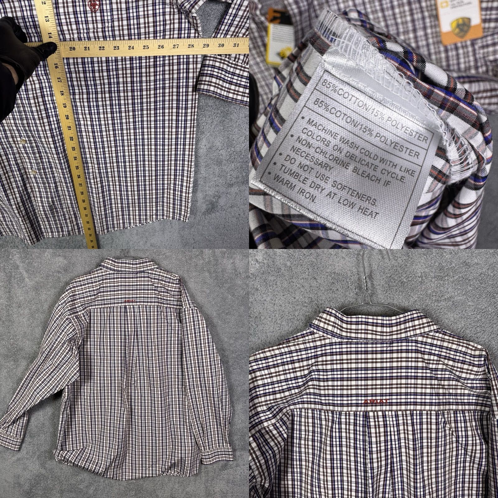 Ariat Ariat Pro Series Shirt Men's 2XL XXL Adel Plaid Workwear Utility Wicking UPF Shirt Size US XXL / EU 58 / 5 - 9 Thumbnail