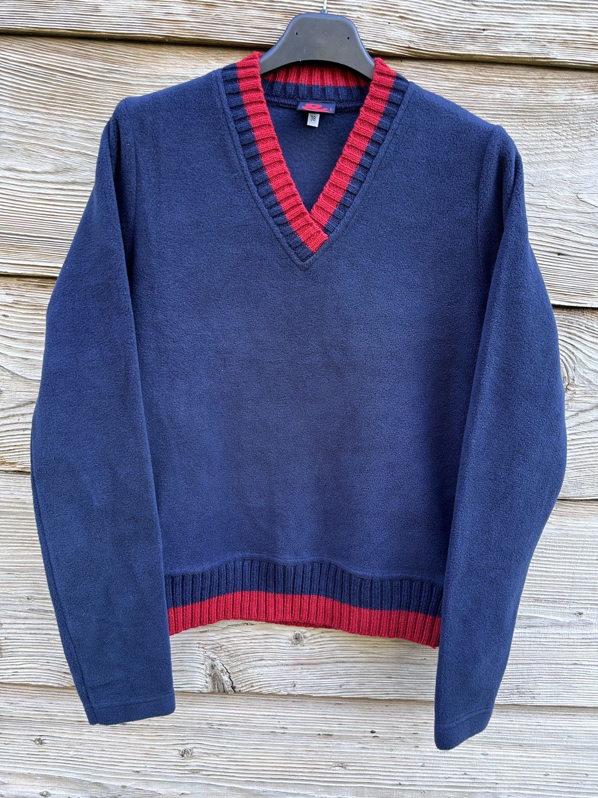 Dolce & Gabbana Vintage Dolce Gabbana Fleece V Neck Sweatshirt In Blue 38 Size XS / US 0-2 / IT 36-38 - 1 Thumbnail