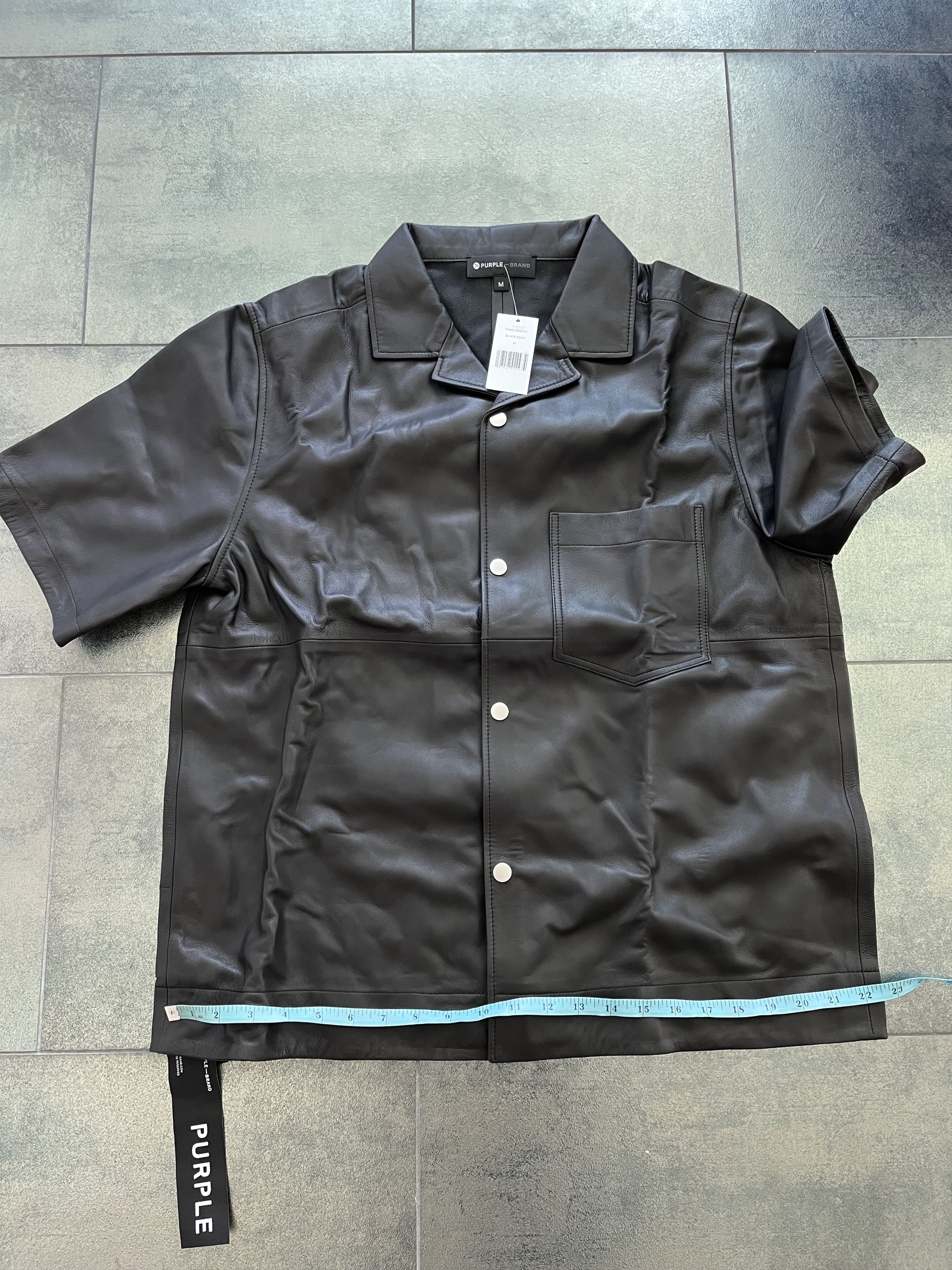 Purple Brand Leather Camp Shirt $1250 Size US M / EU 48-50 / 2 - 5 Thumbnail