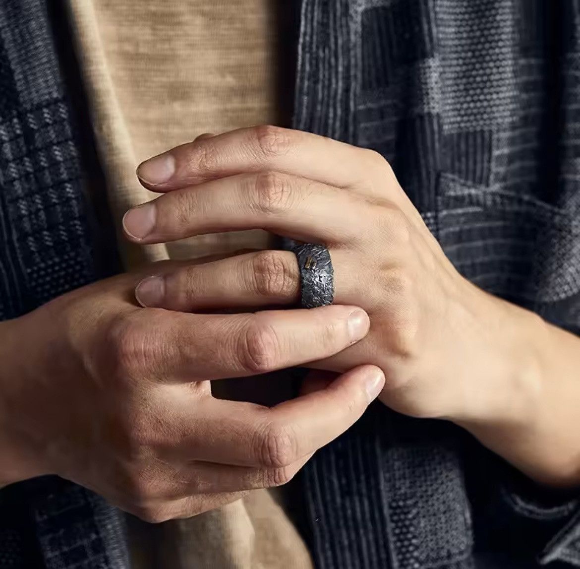 Other Brutalist Silver Ring with Gold Accent Size ONE SIZE - 4 Thumbnail