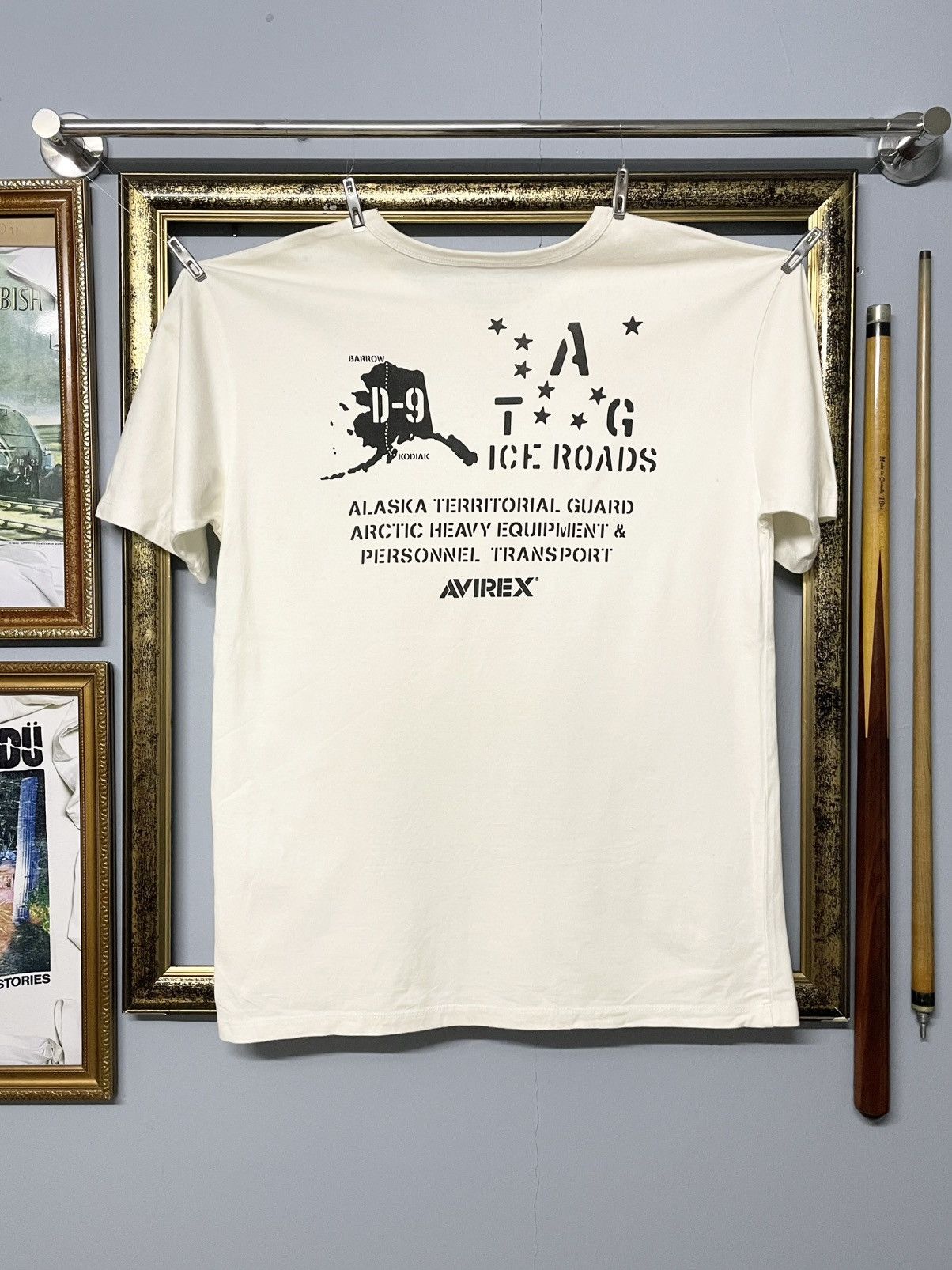 Avirex Vintage 90s Designer Avirex Barrow,Kodiak War Map Tshirt Size US M / EU 48-50 / 2 - 1 Thumbnail