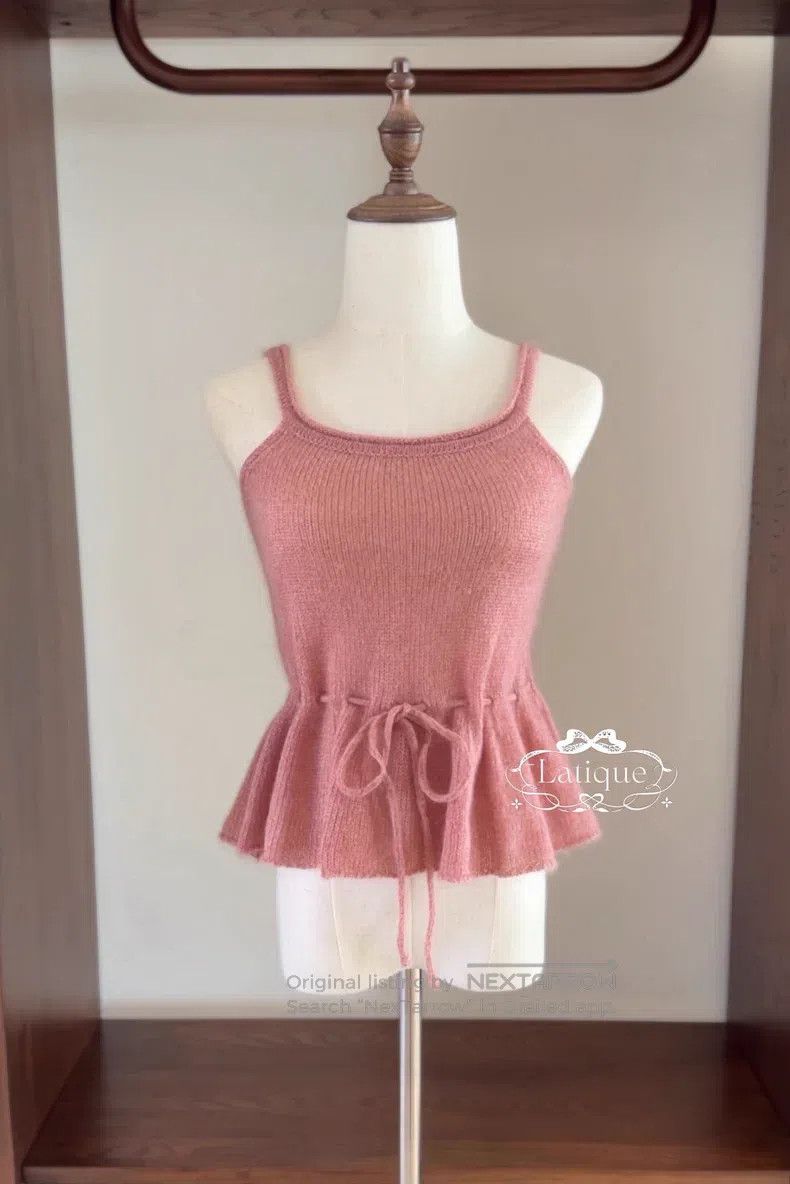 Valentino Valentino Bean paste pink drawstring lace-up knit cardigan Size S / US 4 / IT 40 - 5 Thumbnail