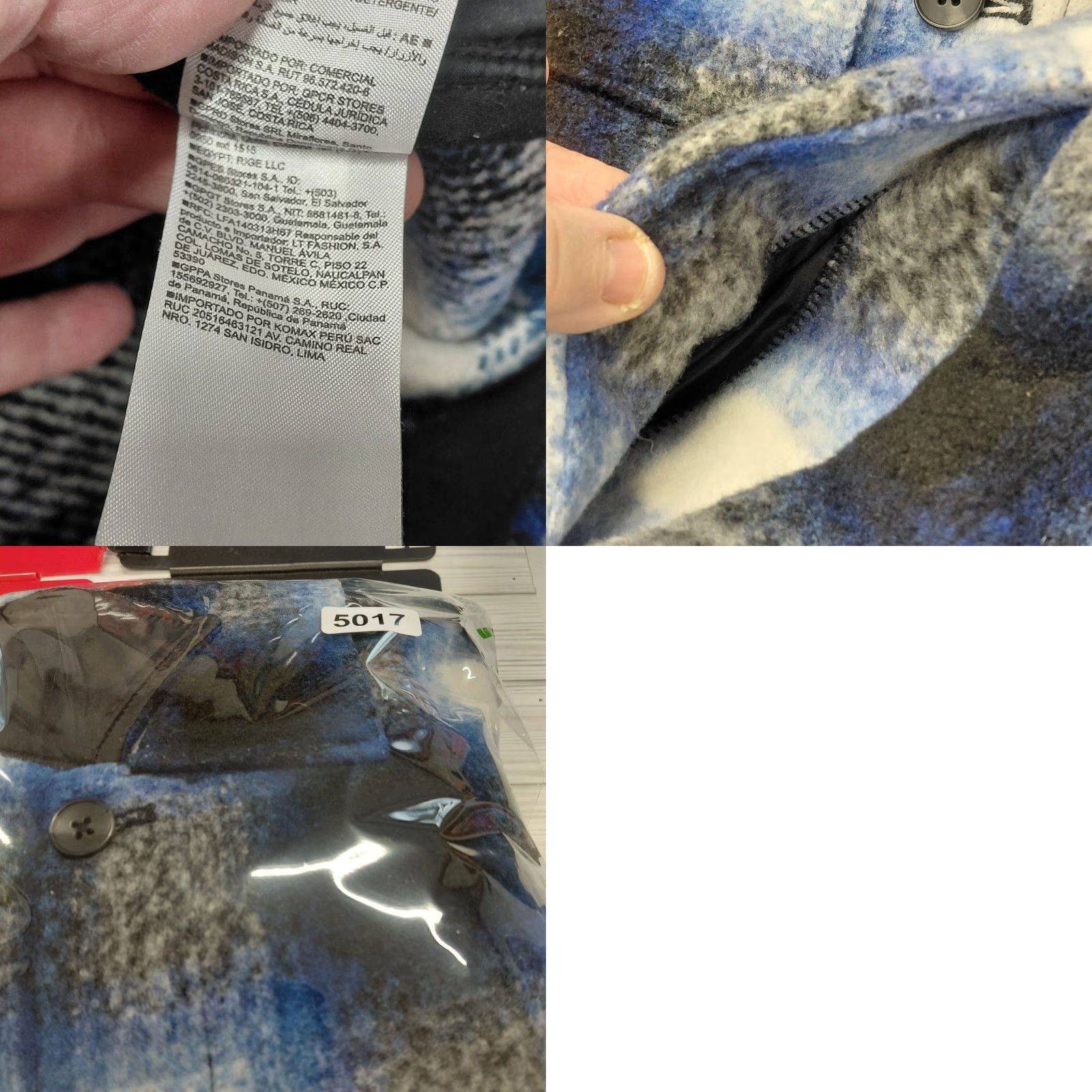 Old Navy Old Navy Shacket Shirt Men Large Blue/Black Plaid Long Sleeve Flannel, Casual, Workwear, Pockets, Mid-Length Jacket/Coat, Regular Fit Size US L / EU 52-54 / 3 - 9 Thumbnail