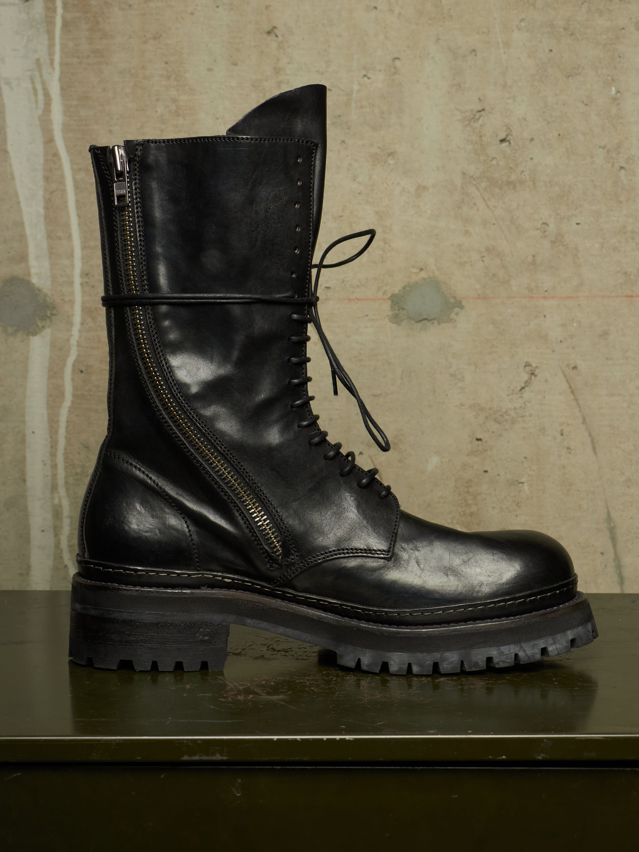 A1923 A1923 AW24 Black Luke Horse Leather Combat Boots Size US 12 / EU 45 - 9 Thumbnail