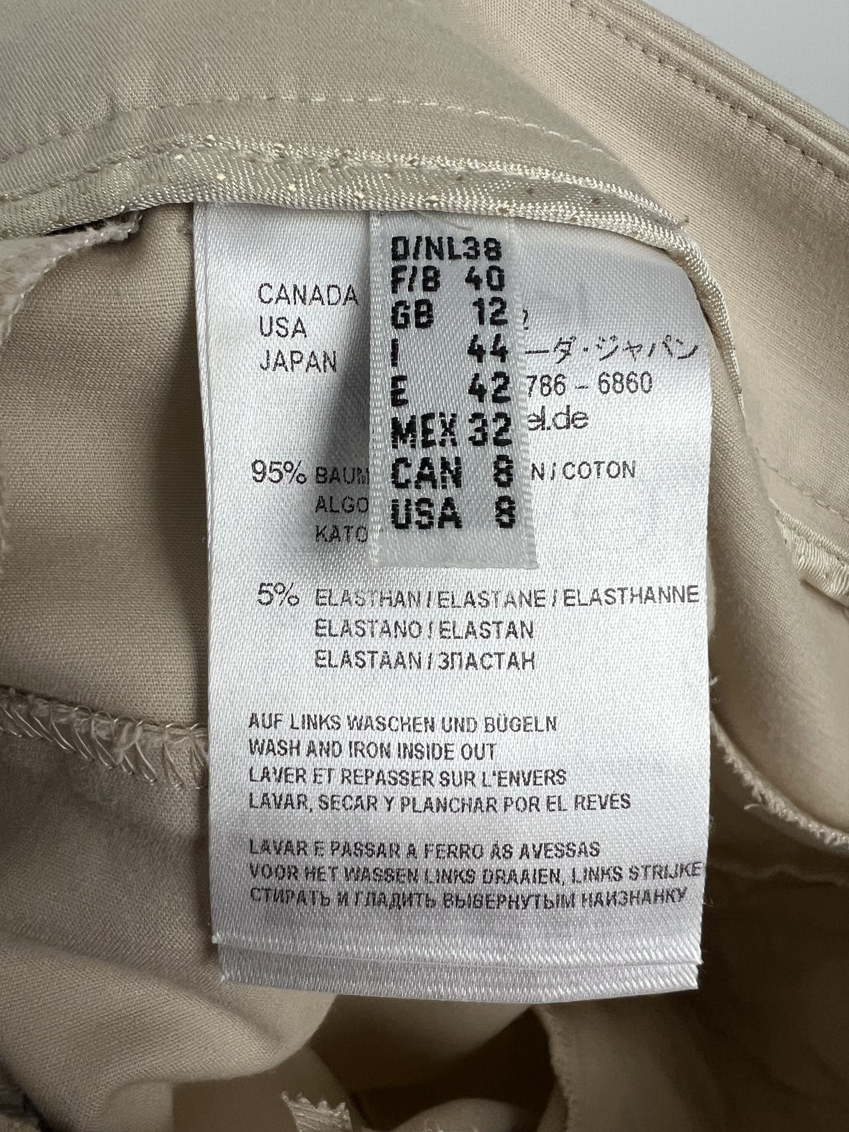Designer Laurel Women's Beige Cotton Pant Suit Size US8 IT44 GB12 Size M / US 6-8 / IT 42-44 - 18 Thumbnail