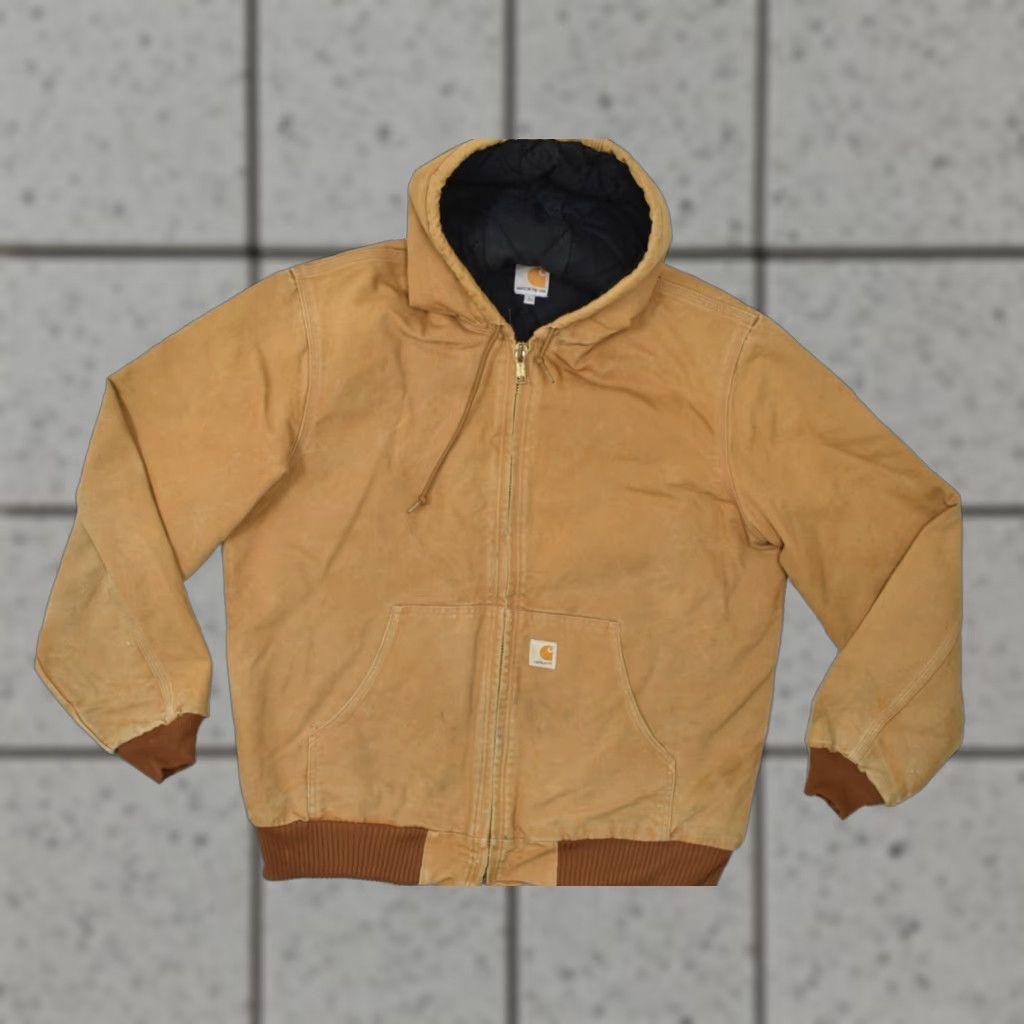 Carhartt VINTAGE Carhartt J140 BRN Quilted Flannel Lined Duck Jacket Zip Brown Men's LT Tall Size US L / EU 52-54 / 3 - 1 Thumbnail