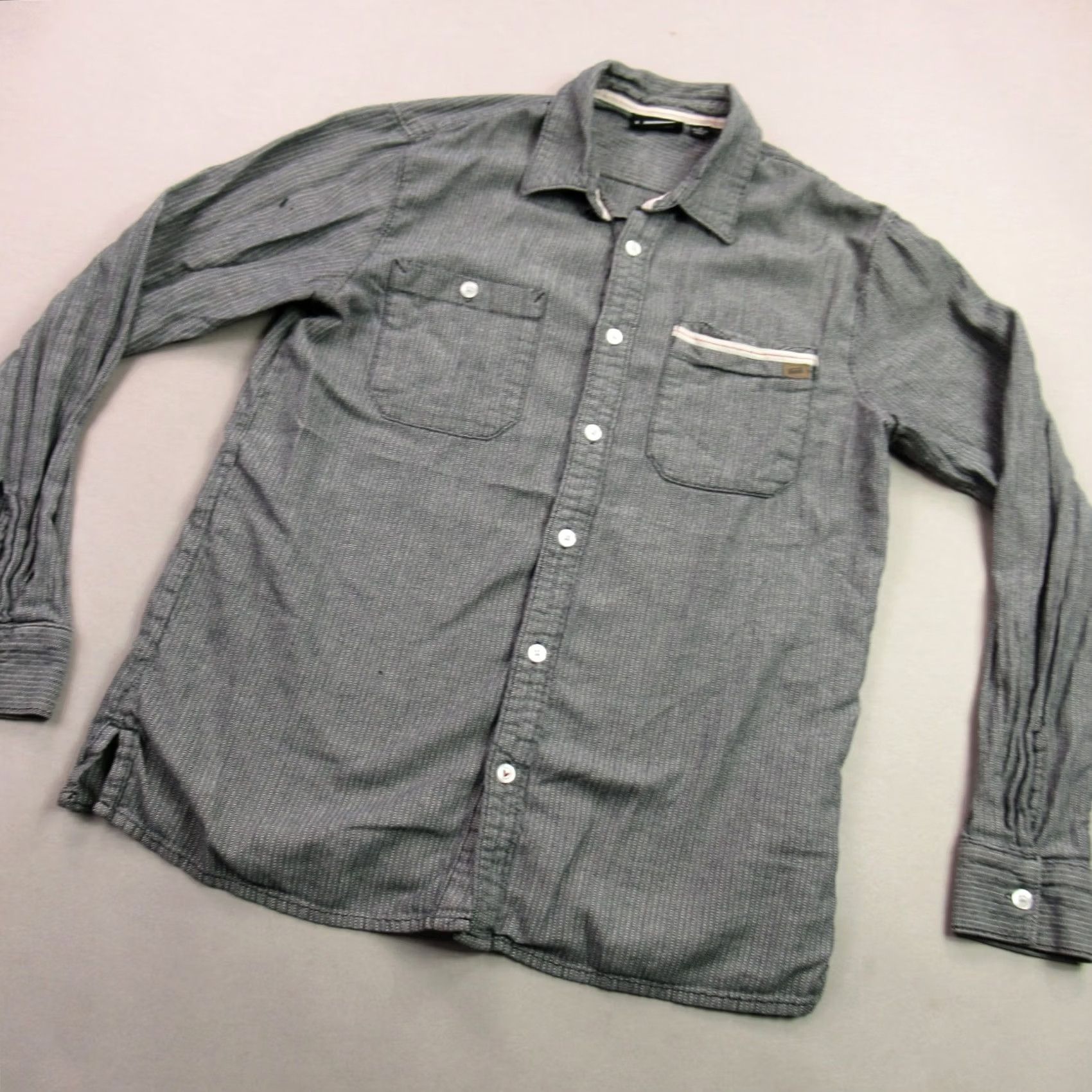 Vans VANS Shirt Mens Small Long Sleeve Pockets Button Front Lightweight Gray Size US S / EU 44-46 / 1 - 2 Thumbnail