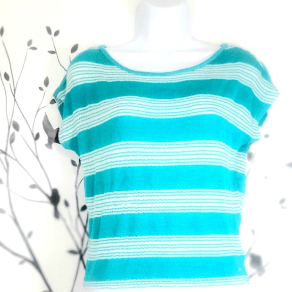 Aeropostale Aeropostale Pullover Striped Sweater Cap Sleeves SZ XS Size XS / US 0-2 / IT 36-38 - 1 Thumbnail