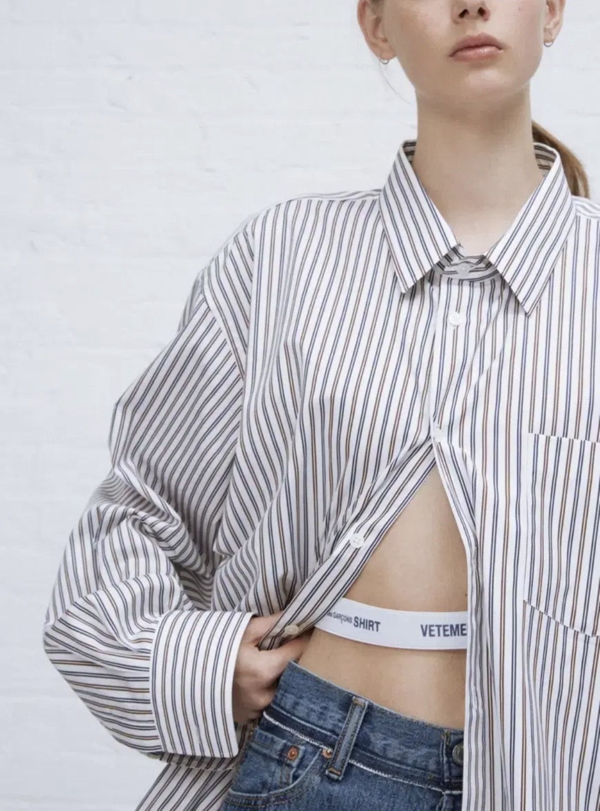 Comme des Garcons SHIRT × Vetements VETEMENTS COMME des GARCONS 17SS striped shirts Demna SS17 Size US L / EU 52-54 / 3 - 8 Thumbnail
