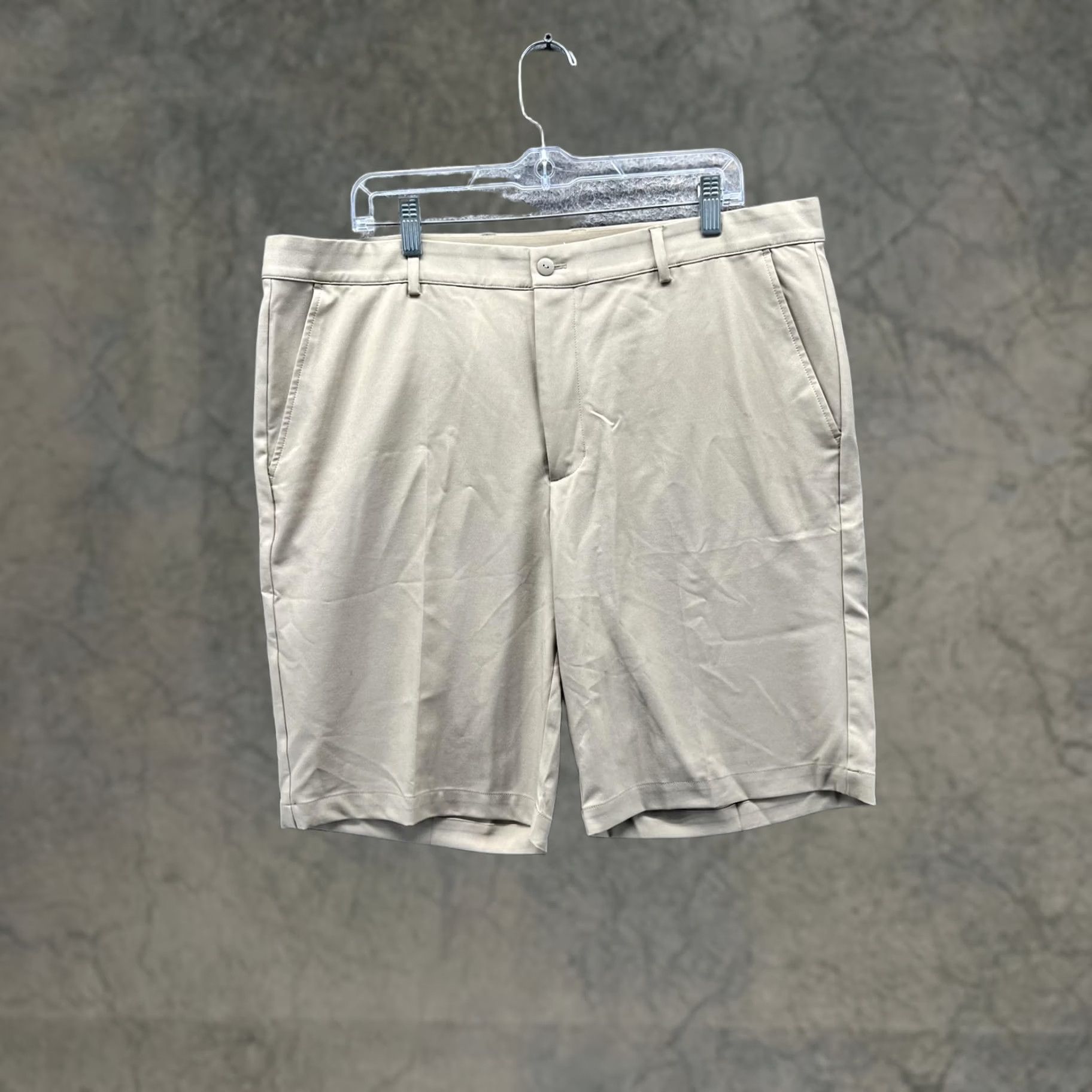 Greg Norman Pants Mens 38 Beige Stretch Microfiber Golf Khakis Active Casual Kim, Men's