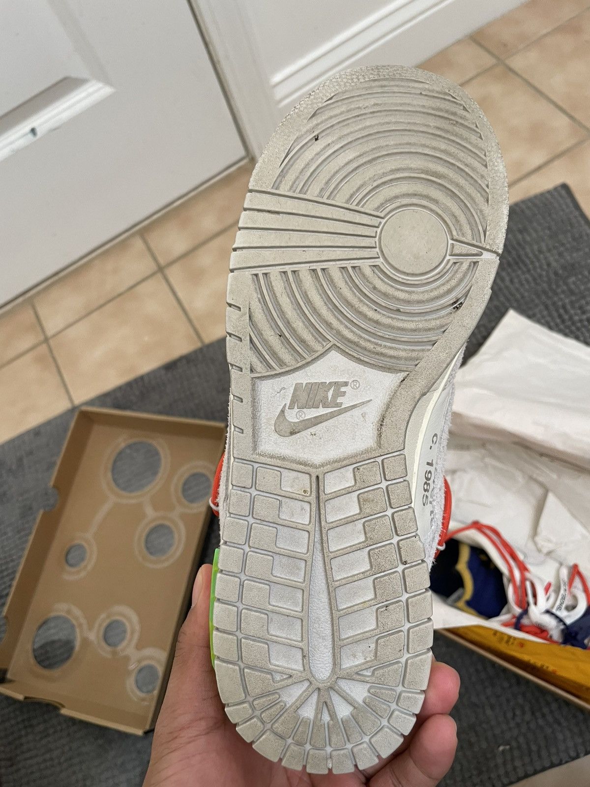 Nike × Off-White Off White Nike Dunk Low Lot 13 Size US 8.5 / EU 41-42 - 8 Thumbnail