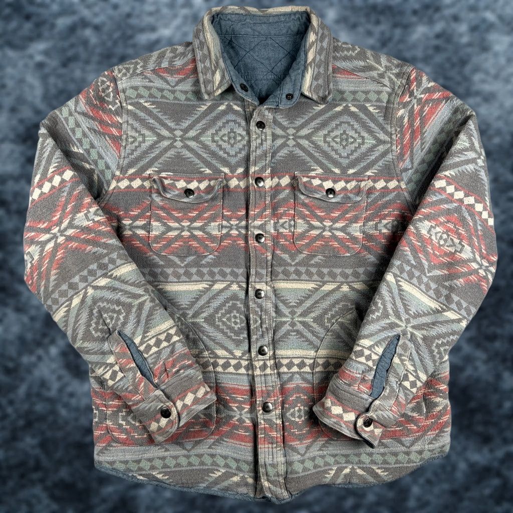 Faherty Faherty Bondi Reversible Jacket Aztec Southwest Large Mens Shirt Shacket Size US L / EU 52-54 / 3 - 1 Thumbnail