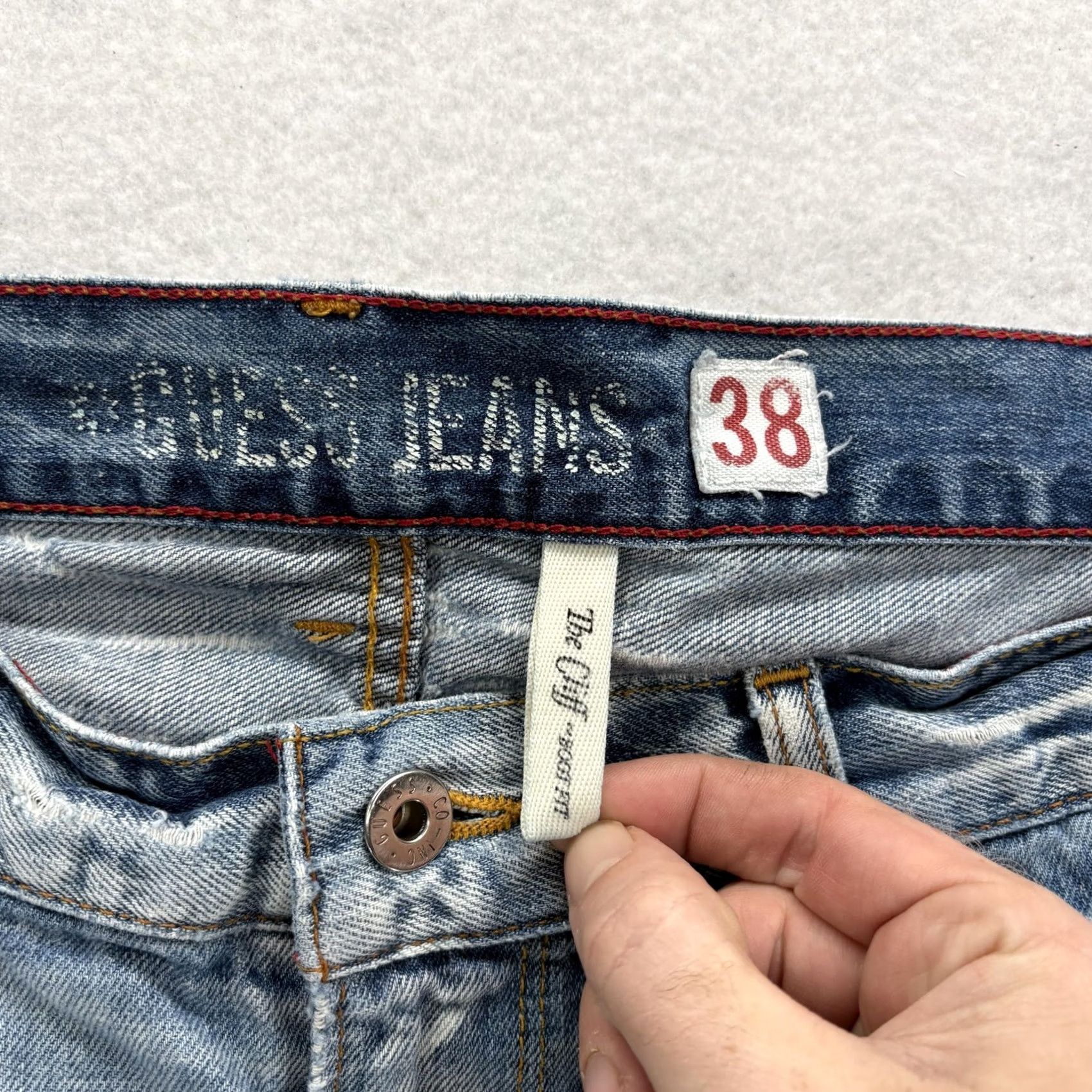 Guess Guess The Cliff Loose Fit Jeans Mens 38x30 Blue Light Wash Distressed Denim Y2K Size US 38 / EU 54 - 4 Thumbnail