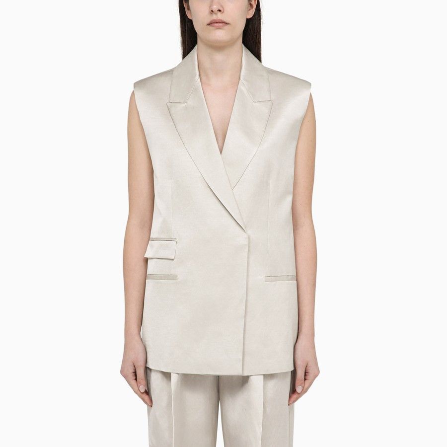Calvin Klein o1d2blof0824 Single-Breasted Waistcoat in Beige Size XS / US 0-2 / IT 36-38 - 1 Thumbnail