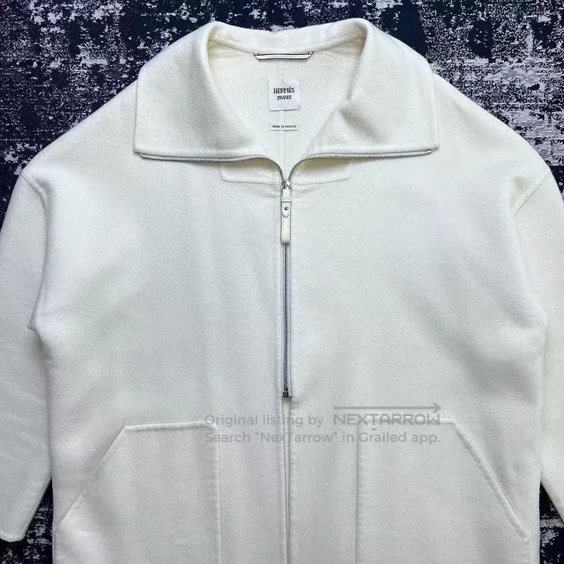 Hermes Hermes White collar zipper large pocket cashmere coat Size XS / US 0-2 / IT 36-38 - 3 Thumbnail