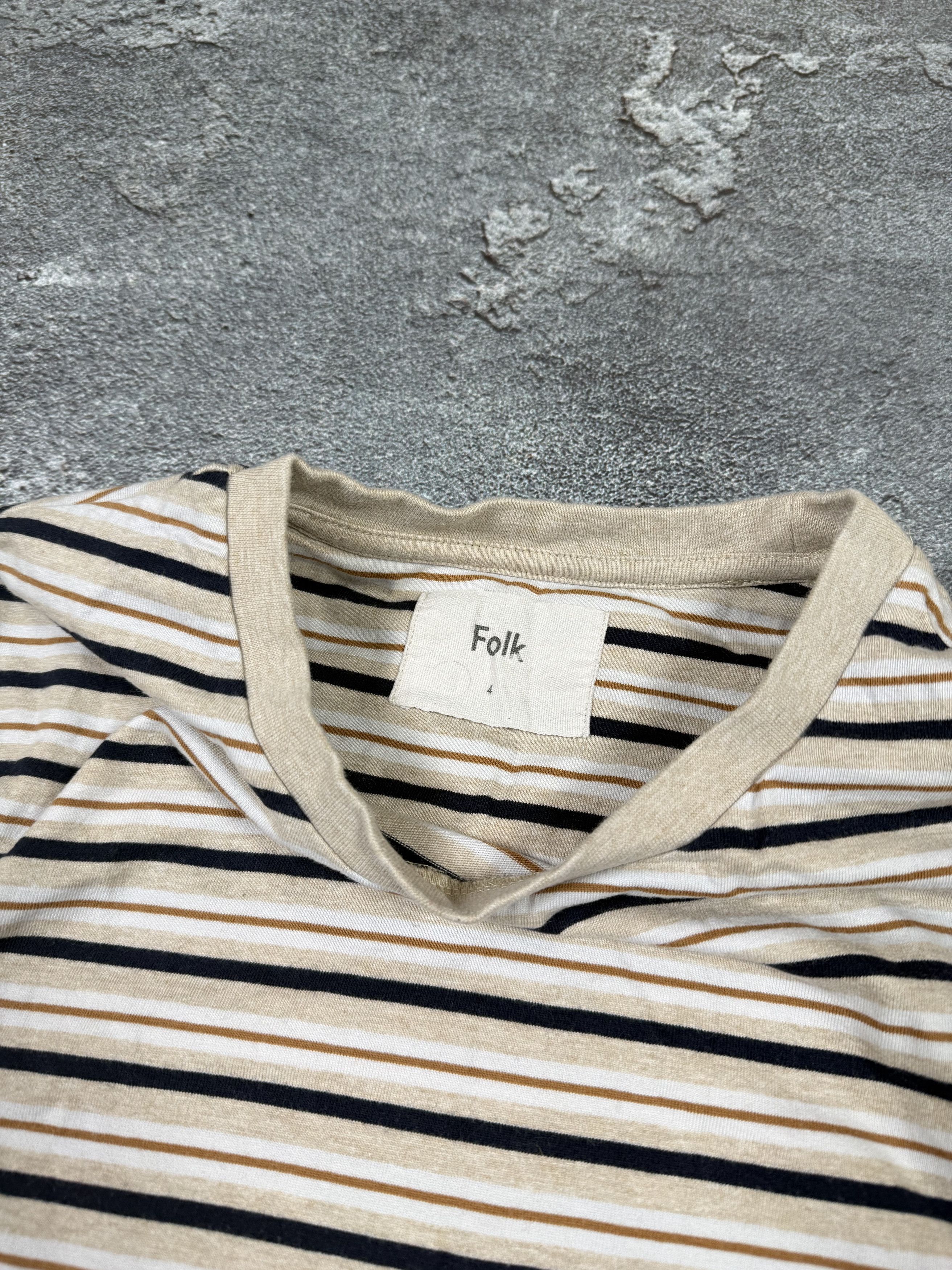 Folk Folk Biege Stripe Tee Made Portugal Size US L / EU 52-54 / 3 - 4 Thumbnail