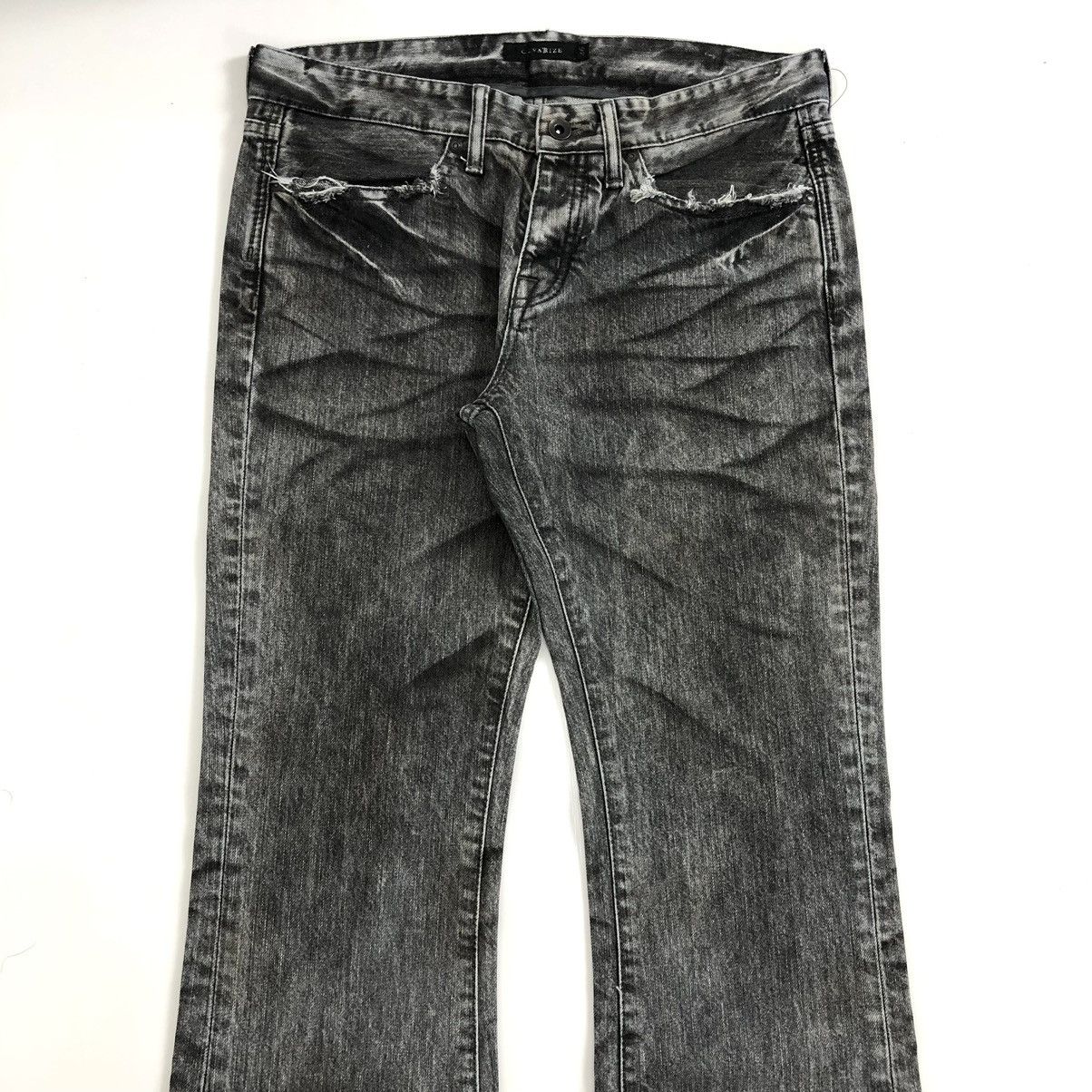 CIVARIZE 📦SOLD📦 Civarize Zip Leg Distressed Fade Flared Jeans BootCut Size US 31 - 3 Thumbnail