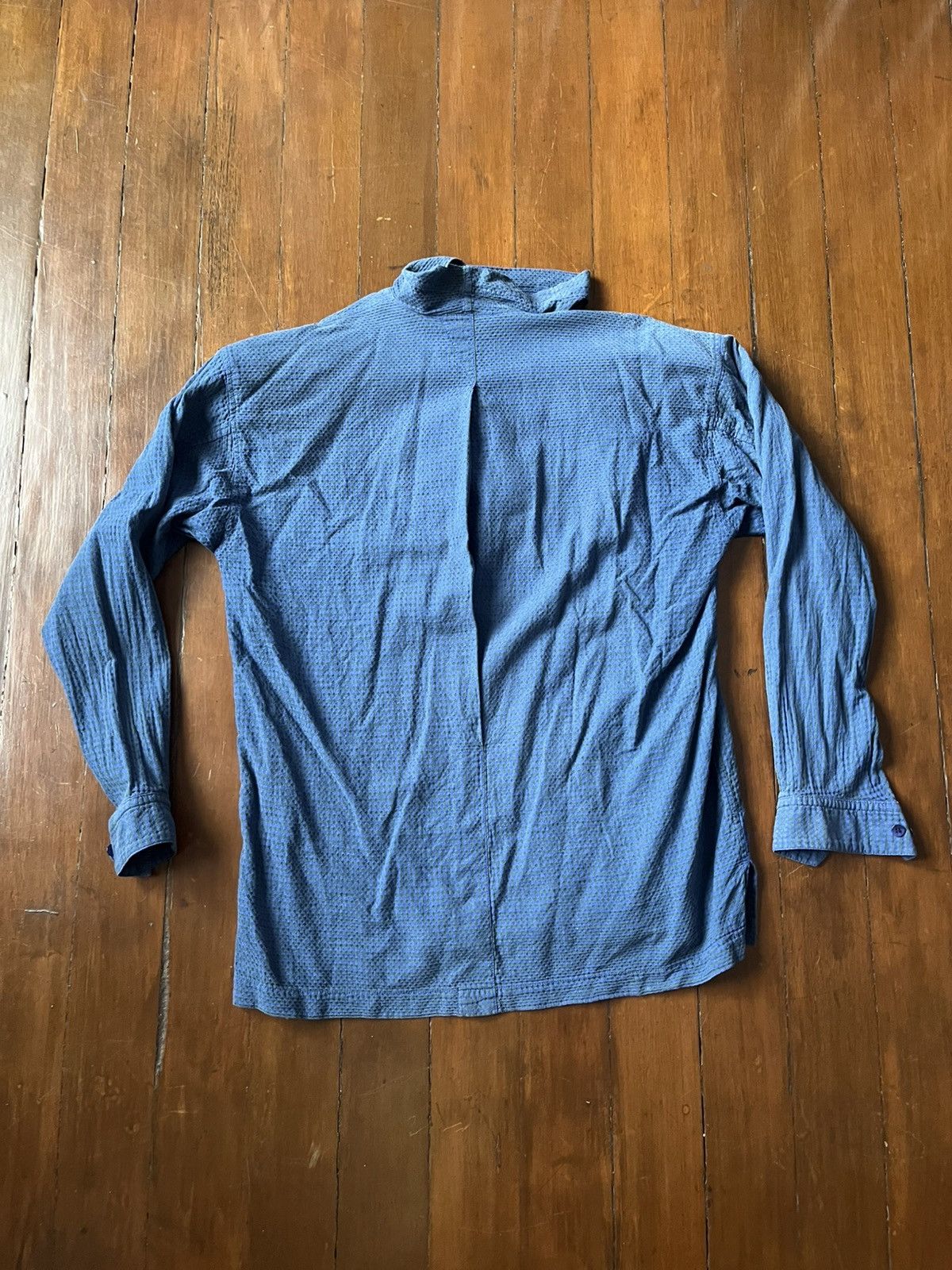 Issey Miyake Issey Miyake Seersucker Pattern Neck Shirt Size US S / EU 44-46 / 1 - 17 Thumbnail