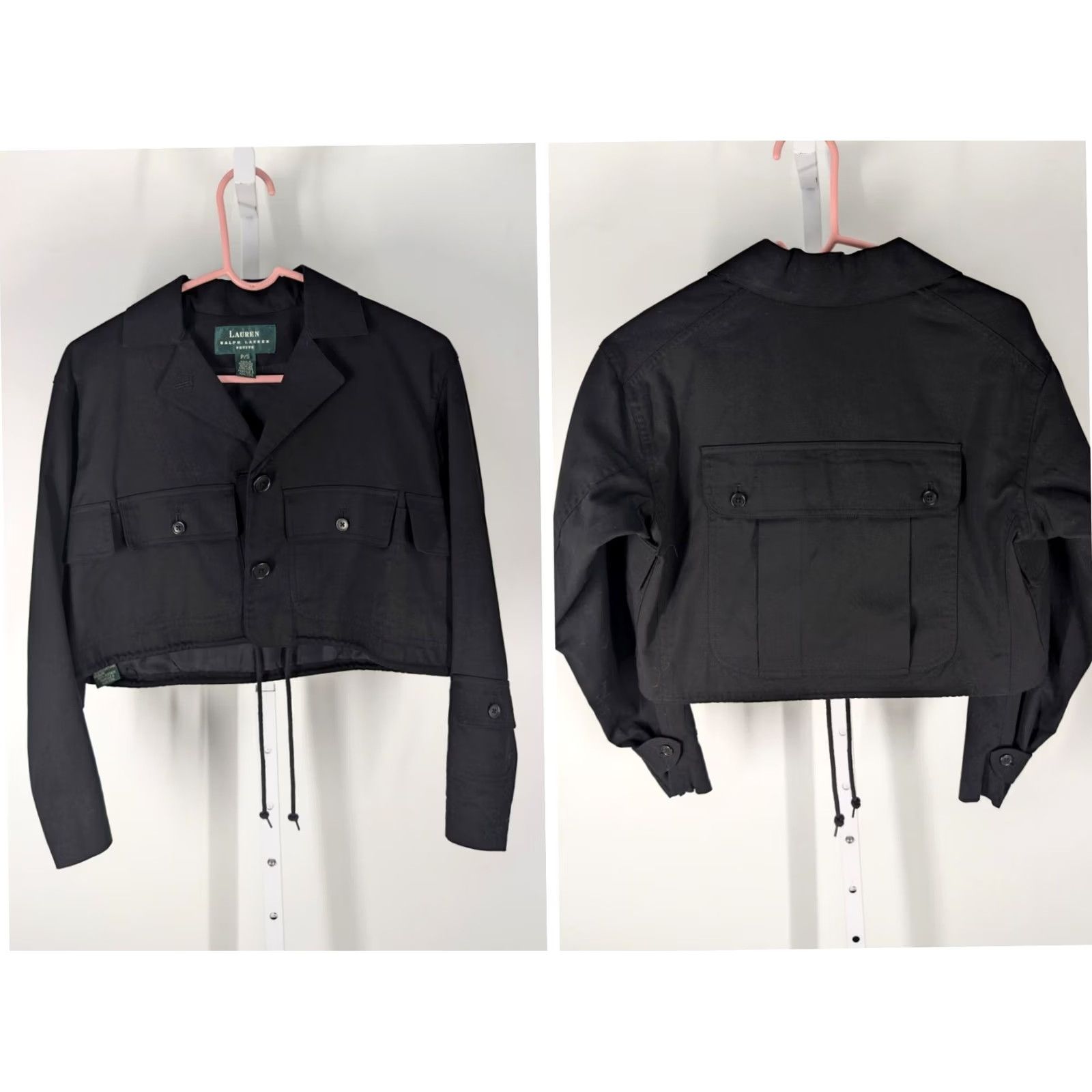 Ralph Lauren VINTAGE Ralph Lauren Short Twill Jacket Women's PS Cropped Cargo Pockets 90s Avantgarde Gothic Size S / US 4 / IT 40 - 2 Thumbnail