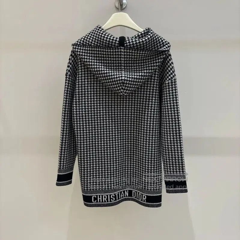 Dior Dior Black Cashmere Houndstooth Long Sleeve Sweater . Size S / US 4 / IT 40 - 2 Thumbnail