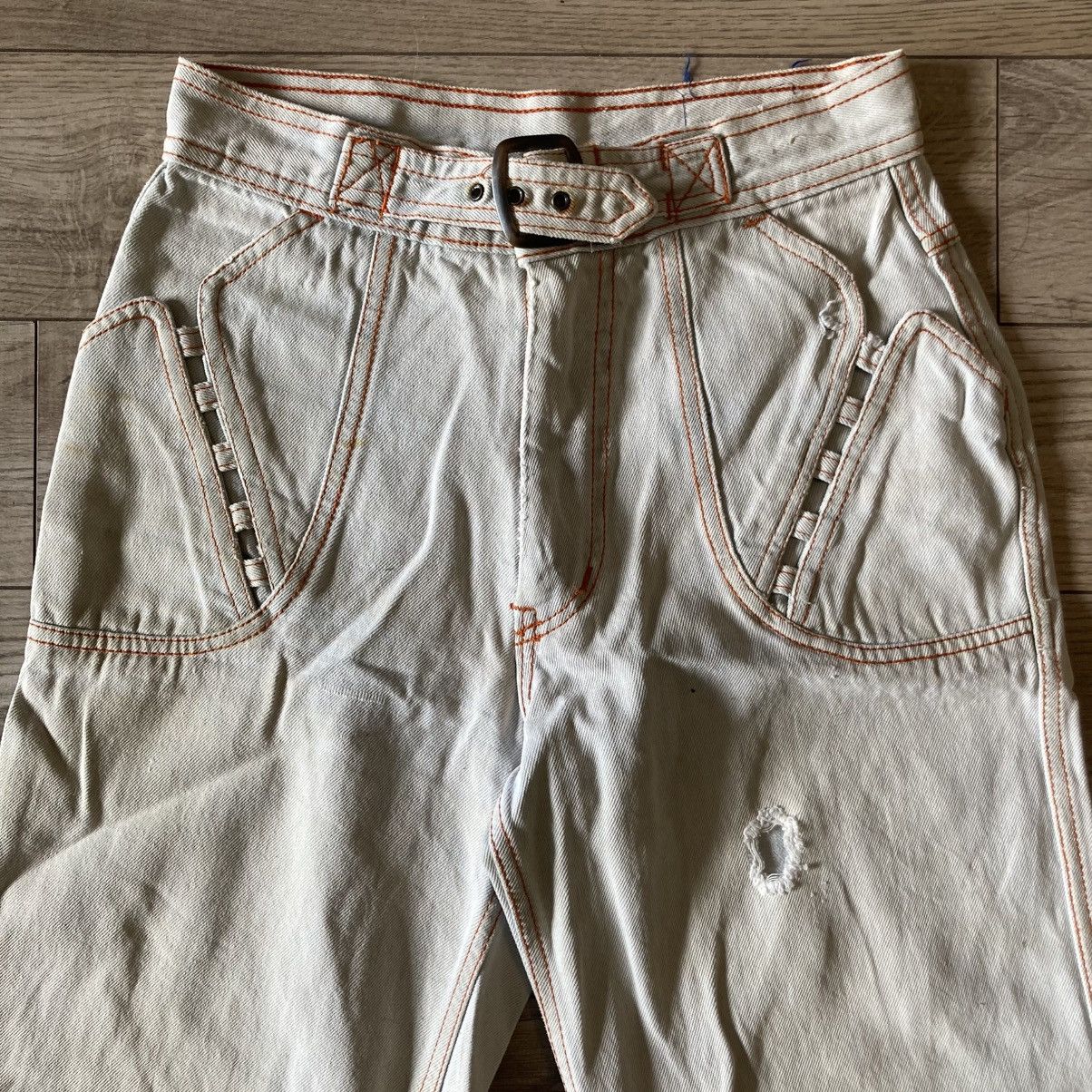Other 1970s white denim braxton flared jeans Size 26" / US 2 / IT 38 - 2 Thumbnail