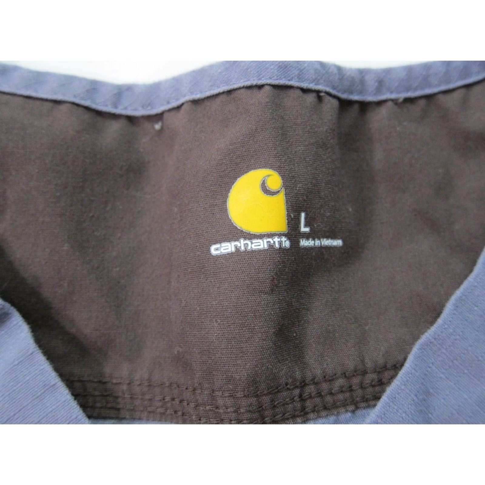 Carhartt Carhartt Shirt Men L Gray V-Neck Pocket Short Sleeve Nursing Work Shirt Size US L / EU 52-54 / 3 - 5 Thumbnail