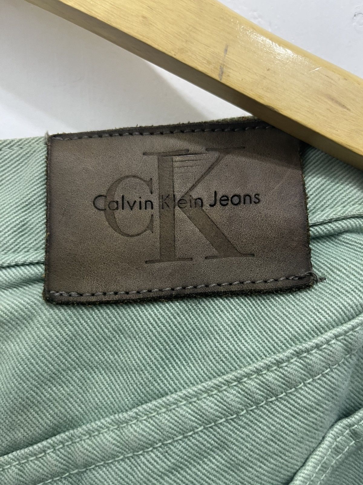 Calvin Klein Vintage 90s Calvin Klein Out Baggy Fit Denim Jeans Green Size US 30 / EU 46 - 9 Thumbnail