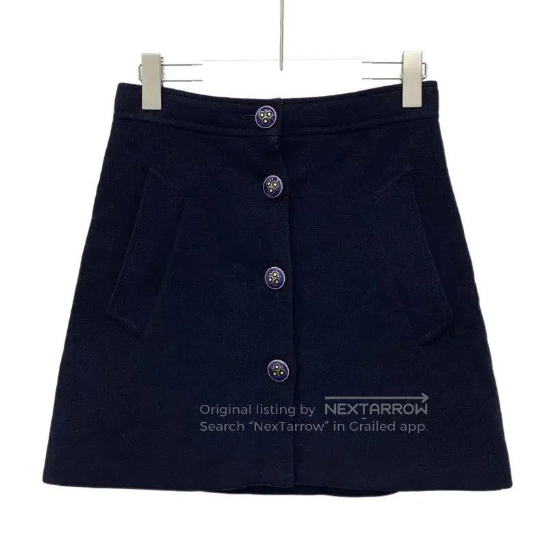 Miu Miu XS Navy Wool Mini Skirt .