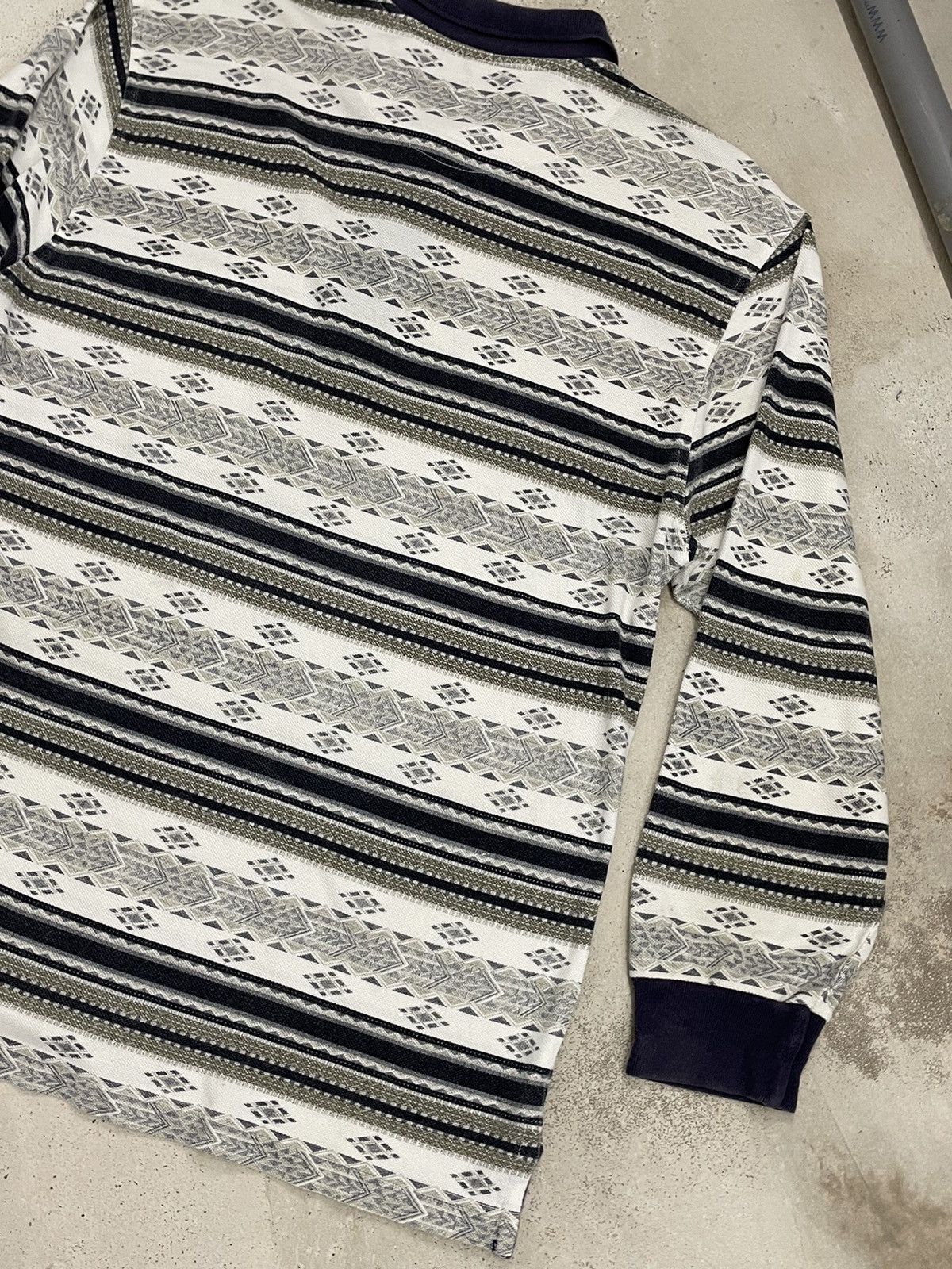 Montagut × Vintage Vintage Montagut Paris Long Sleeve Polos Abstract Art Size US M / EU 48-50 / 2 - 11 Thumbnail