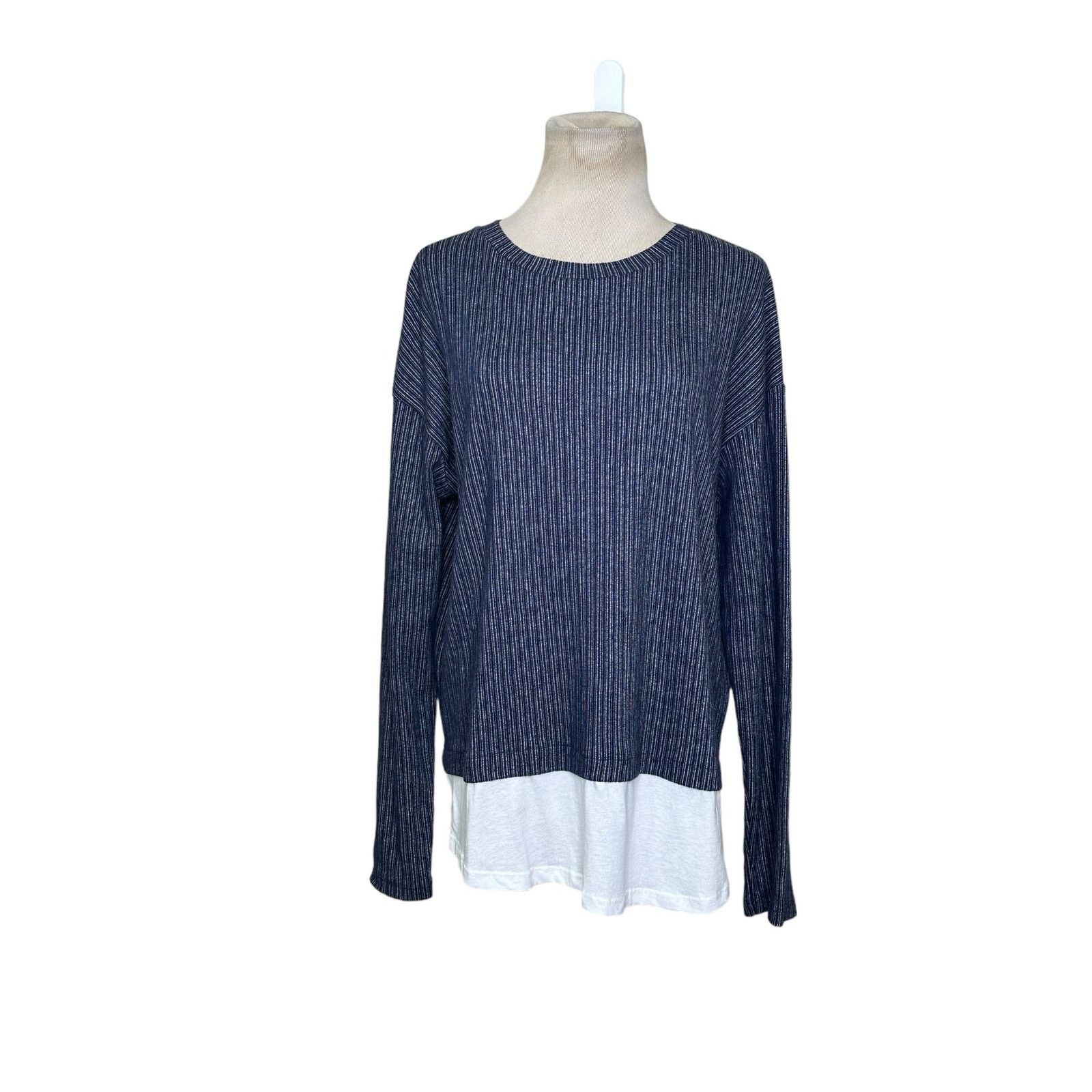 Zara Zara blue striped long sleeves knit top size Medium Size M / US 6-8 / IT 42-44 - 10 Thumbnail