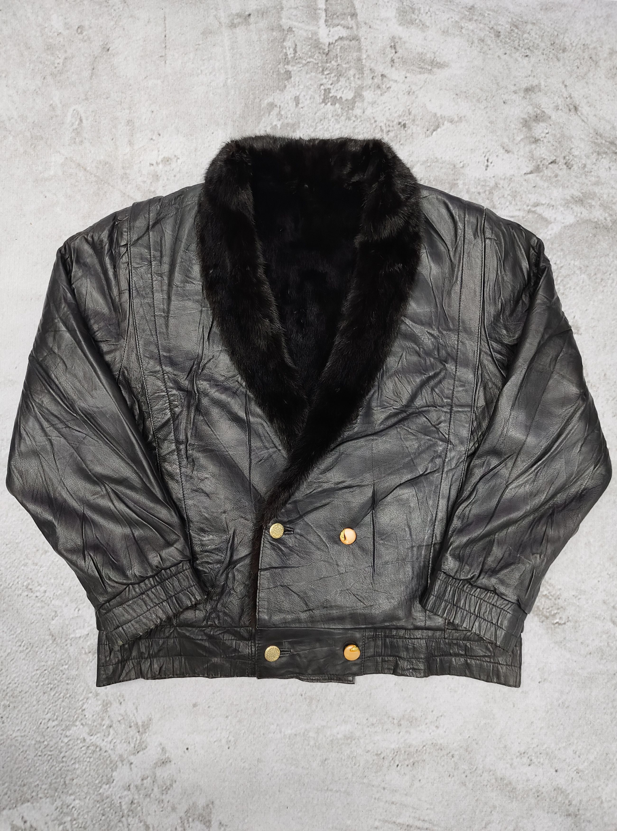 Vintage 80s-90s Unbrand- European Reversible Real Fur Leather Jacket Size US L / EU 52-54 / 3 - 6 Thumbnail