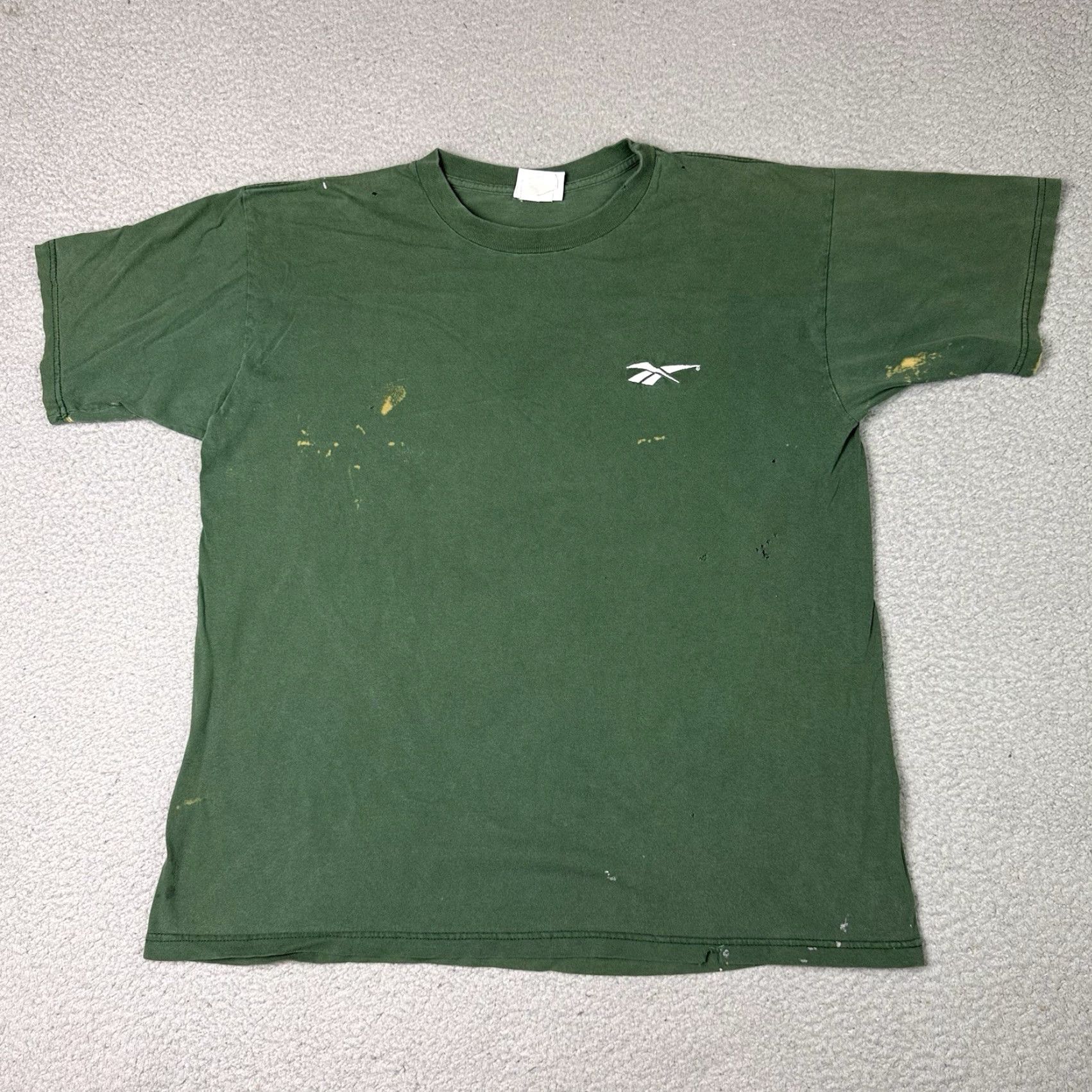 Reebok VINTAGE Reebok T Shirt Adult XL Green Embroidered Distressed 90s Y2K Size US XL / EU 56 / 4 - 2 Thumbnail