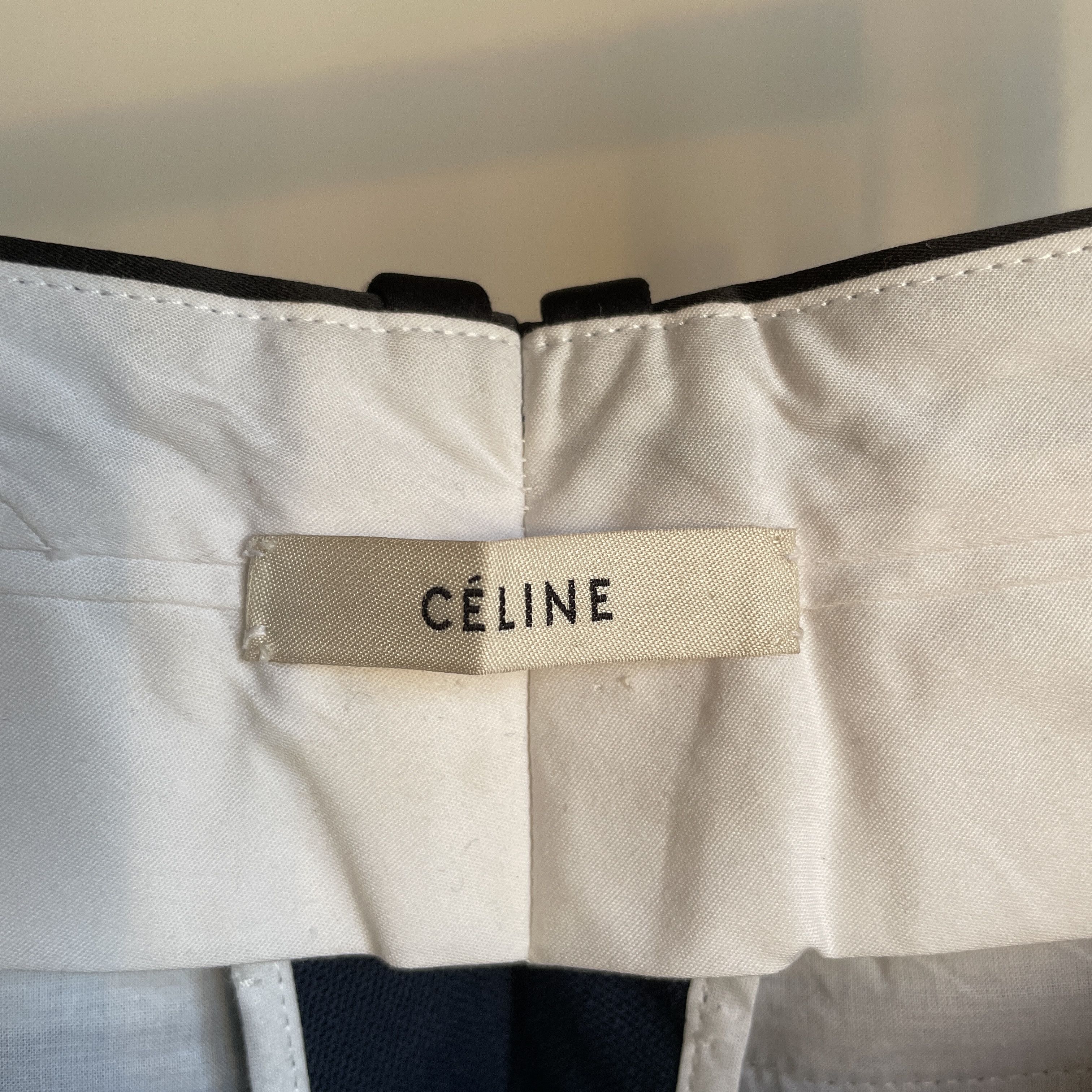 Celine Celine by Phoebe Philo Womens Tuxedo Wool Dress Trousers Size 24" / US 00 / IT 34 - 7 Thumbnail