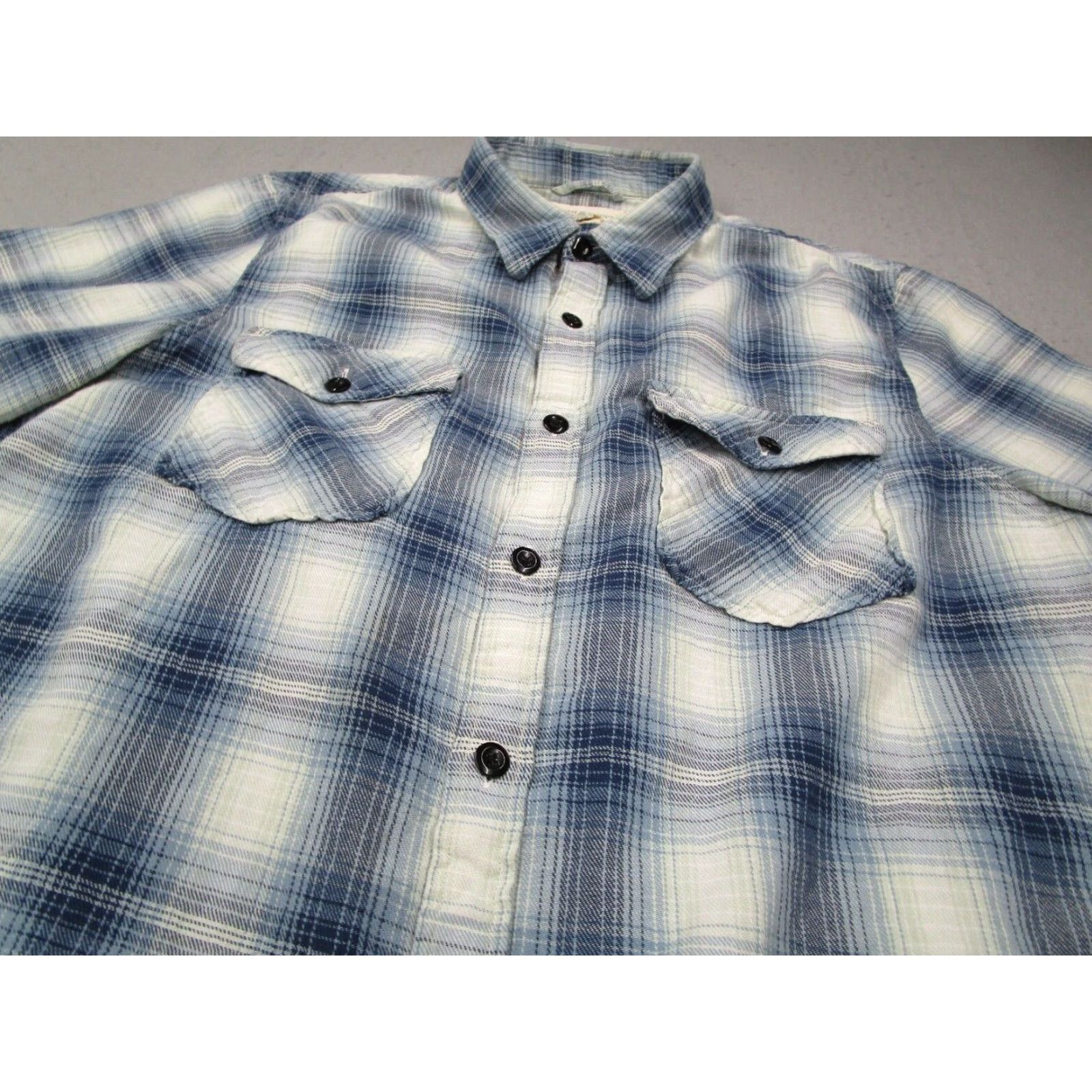 Ralph Lauren DENIM & SUPPLY RALPH LAUREN Shirt Mens XL Blue Check Button-Up Flannel Workwear Size US XL / EU 56 / 4 - 2 Thumbnail