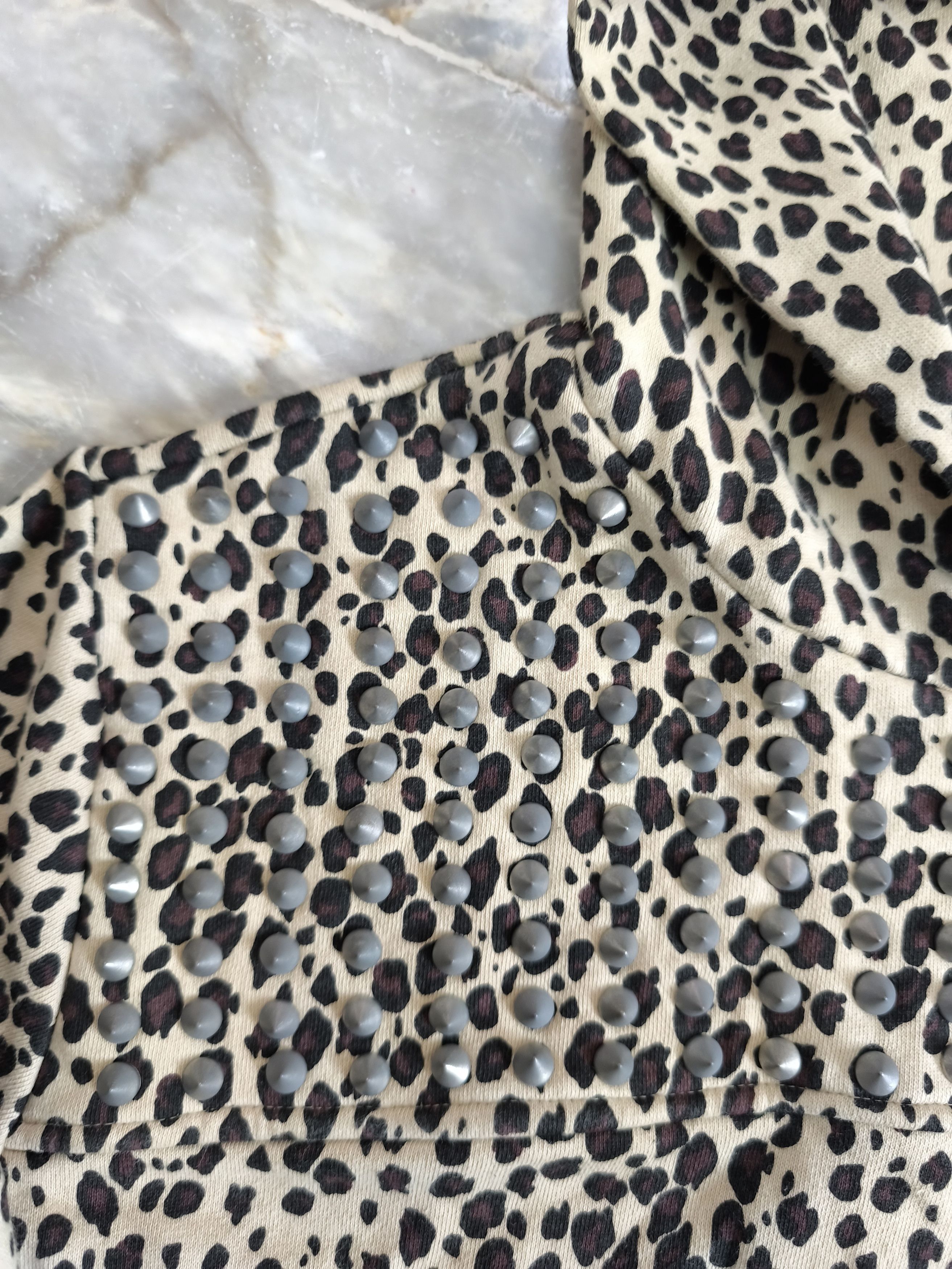 Japanese Brand Y2k Glad News Leopard Studded with Tail Zip Up Hoodie Size L / US 10 / IT 46 - 7 Thumbnail