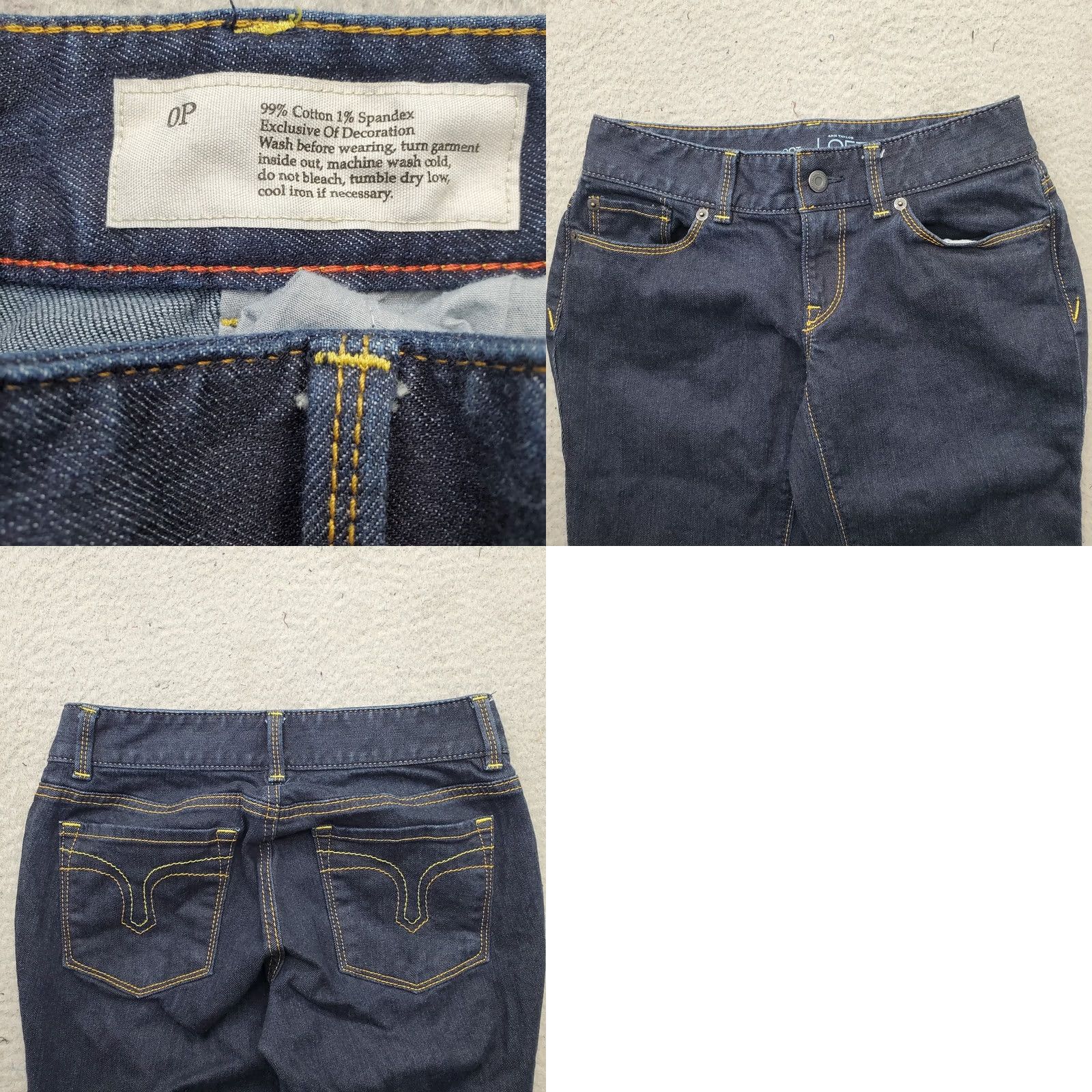 Loft LOFT Ann Taylor Jeans Women 0P Blue Denim Dark Wash Bootcut 5-Pocket Stretch Inseam 29.5" Regular Petite Womens Size 0P Size 25" / US 0 / IT 36 - 8 Thumbnail