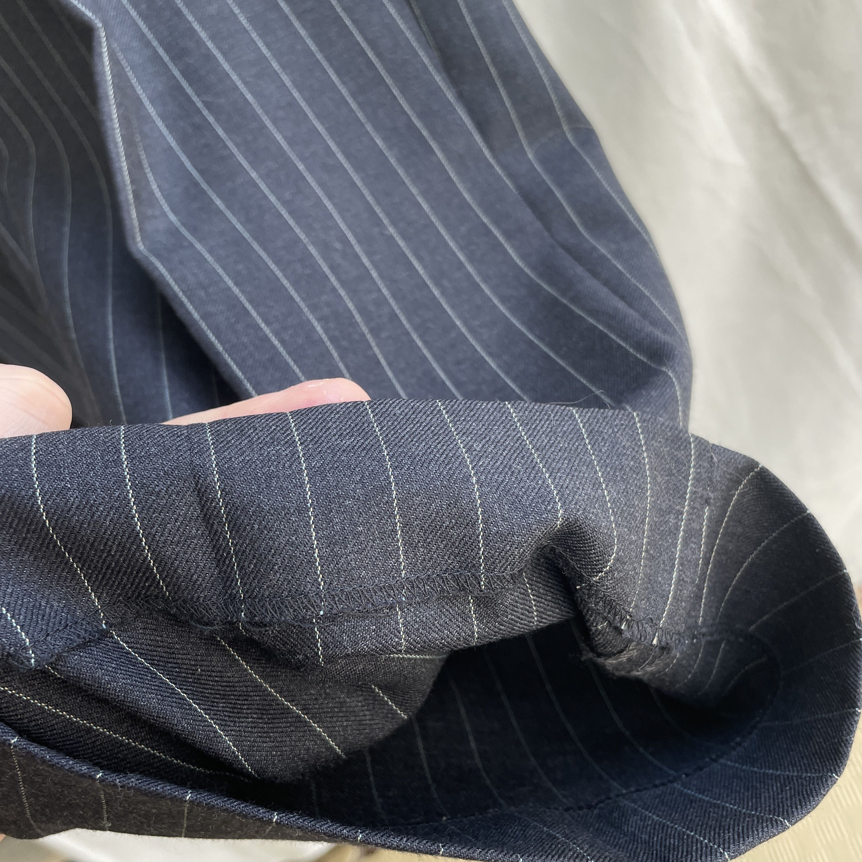 Other Brook Taverner Charcoal Gray Pinstripe Wool Suit Size 48S - 13 Thumbnail