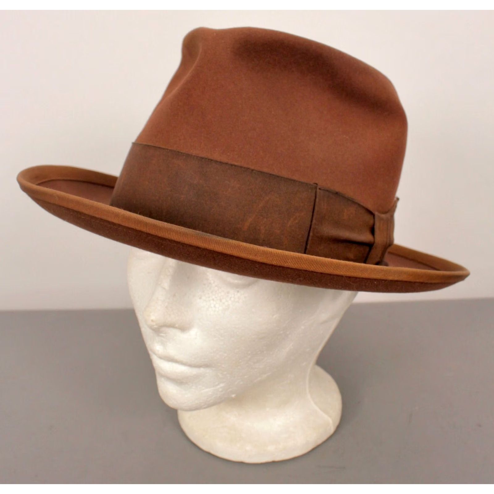 Stetson VINTAGE Stetson Hat Brown 1950s 70s Stetsonian Size 6 7/8 Mens Size ONE SIZE - 2 Thumbnail